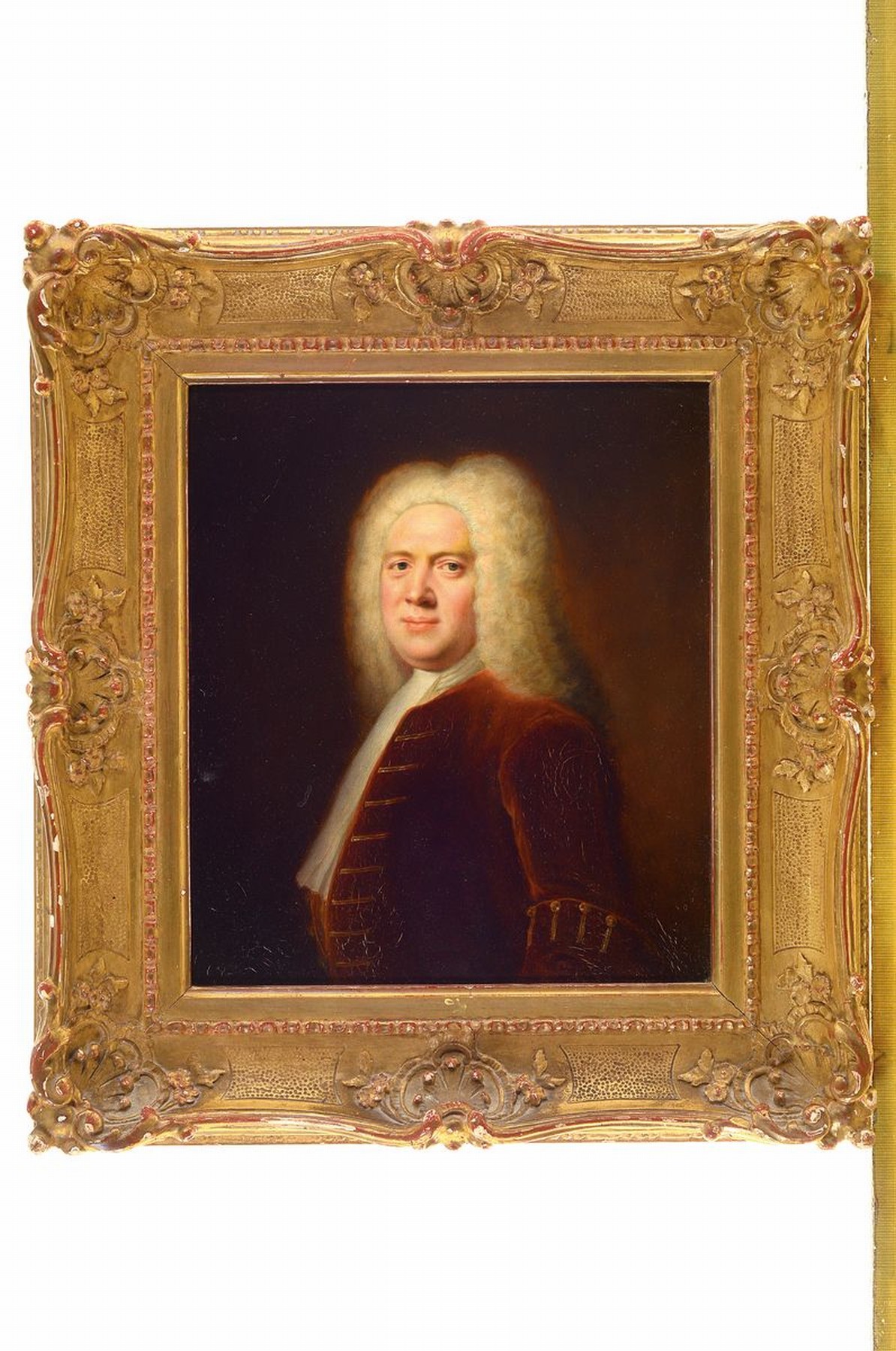 Detail k: Kopie nach Balthasar Denner, 1685-1749, Brustbild eines englischen Edelmanns entsprechend des Vorbildes in der Berliner Gemäldegalerie, gekonnte ...