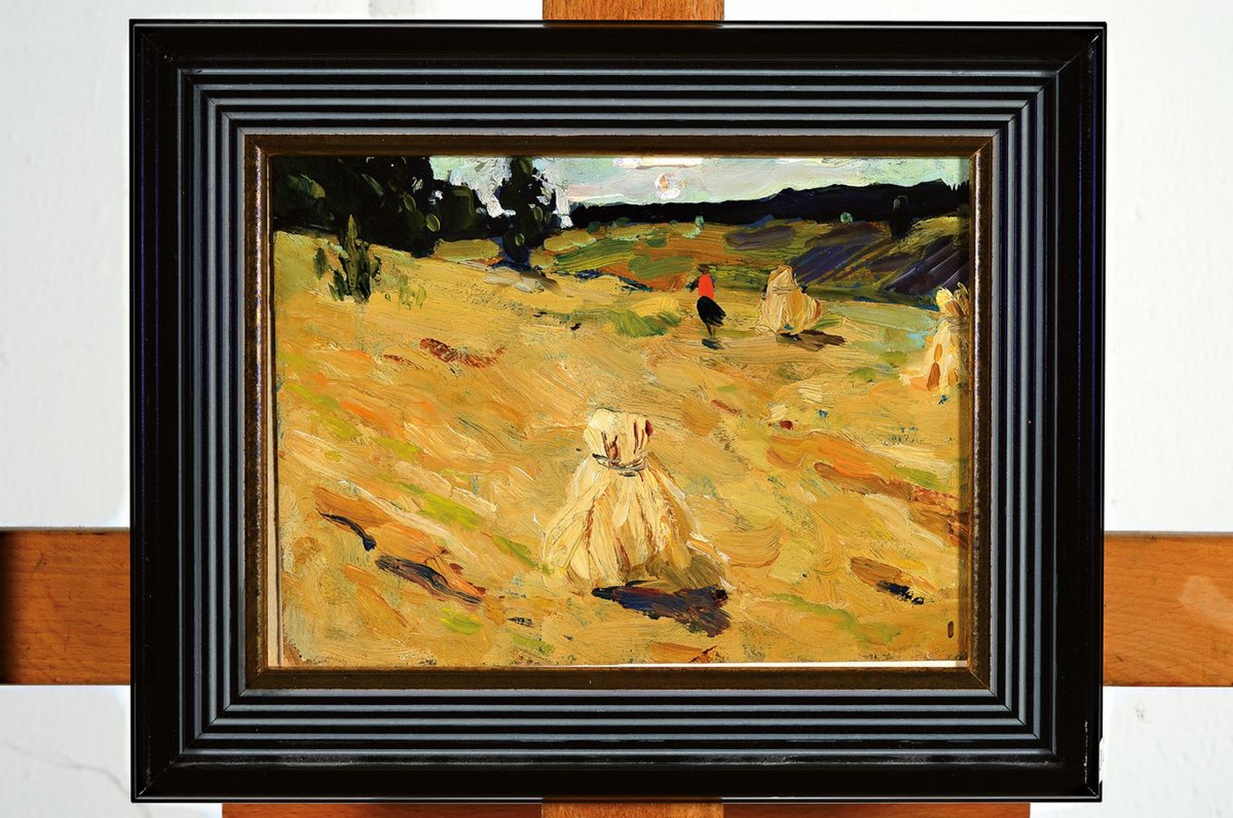 Detail k: Aram Avakomovich Kupetsian, 1928 - 1950, Heuhaufen, Öl/Malkarton, 1957, 15 x 20 cm, Rahmen, 22 x 27 cm, wurde in einer Ausstellungdes Künstlers ...