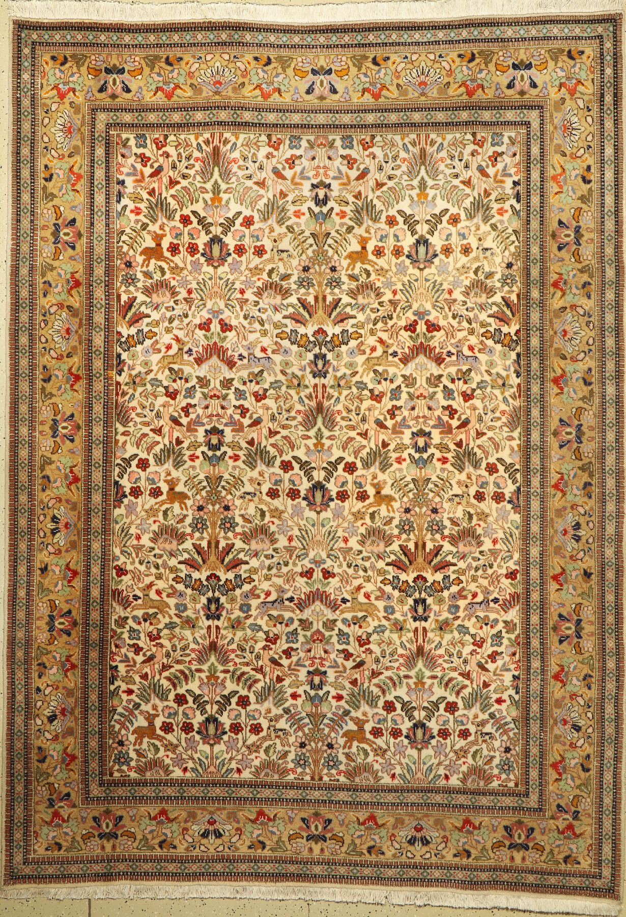 Täbriz Tabatabai, Persien, ca. 50 Jahre, Wolle auf Baumwolle, ca. 285 x 204 cm, guter Zustand