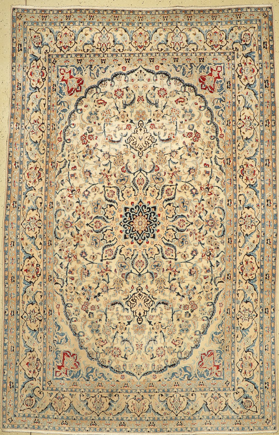 Nain fein (9 La), Persien, ca. 60 Jahre, Korkwolle mit Seide, ca. 314 x 200 cm, EHZ: 2