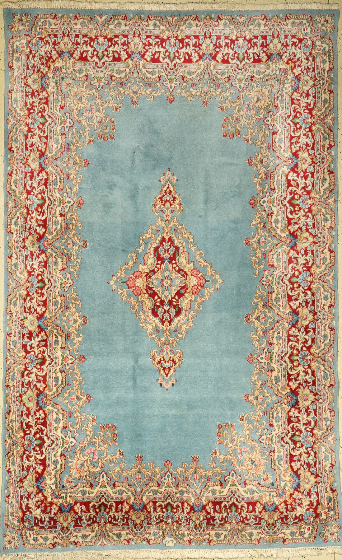 Kerman(Arjomand),Signiert, Persien, ca. 50 Jahre, Wolle auf Baumwolle, ca. 290 x 180 cm, guter Zustand