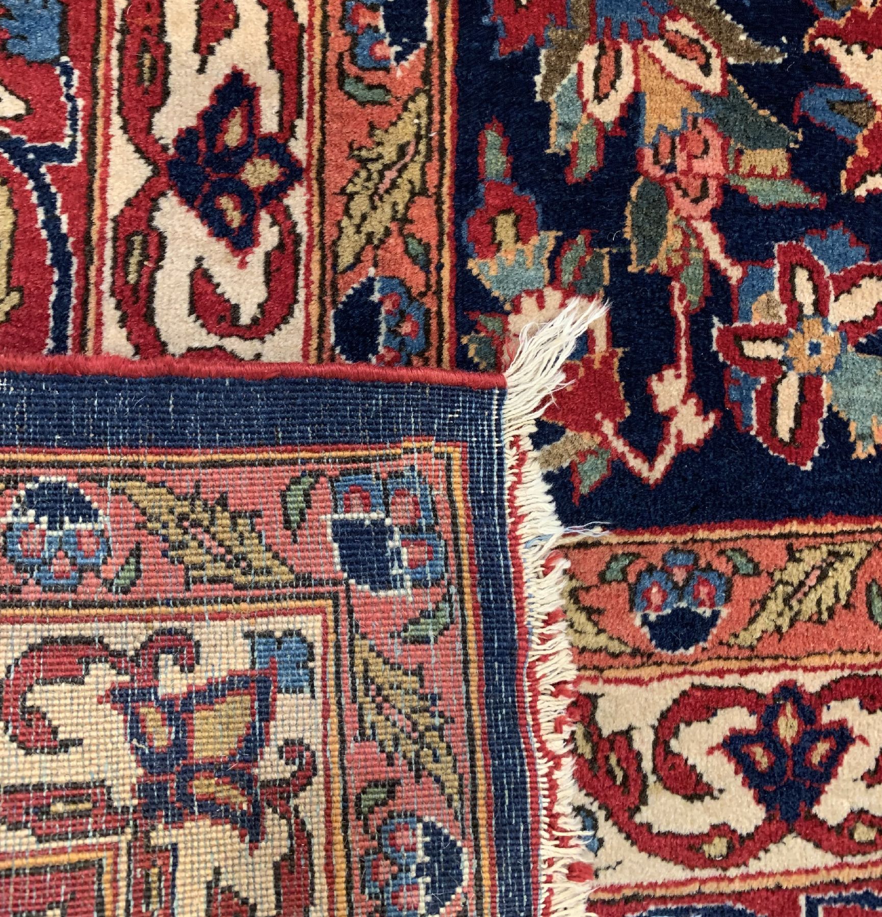 Detail e: Feiner Keschan Kork, Persien, um 1920/1930 Korkwolle geknüpft auf Baumwolle, ausgefallenes Muster, ca. 400 x 280cm, EHZ:2(guter Zustand)