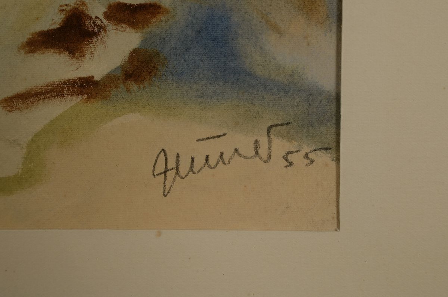 Detail c: Georg Günther Zeuner, 1923 Dresden-2011 Speyer, drei Aquarelle, a. südliche Landschaft mit gelbem Haus, ca. 46 x 34.5 cm PP-Ausschnitt, signiert ...