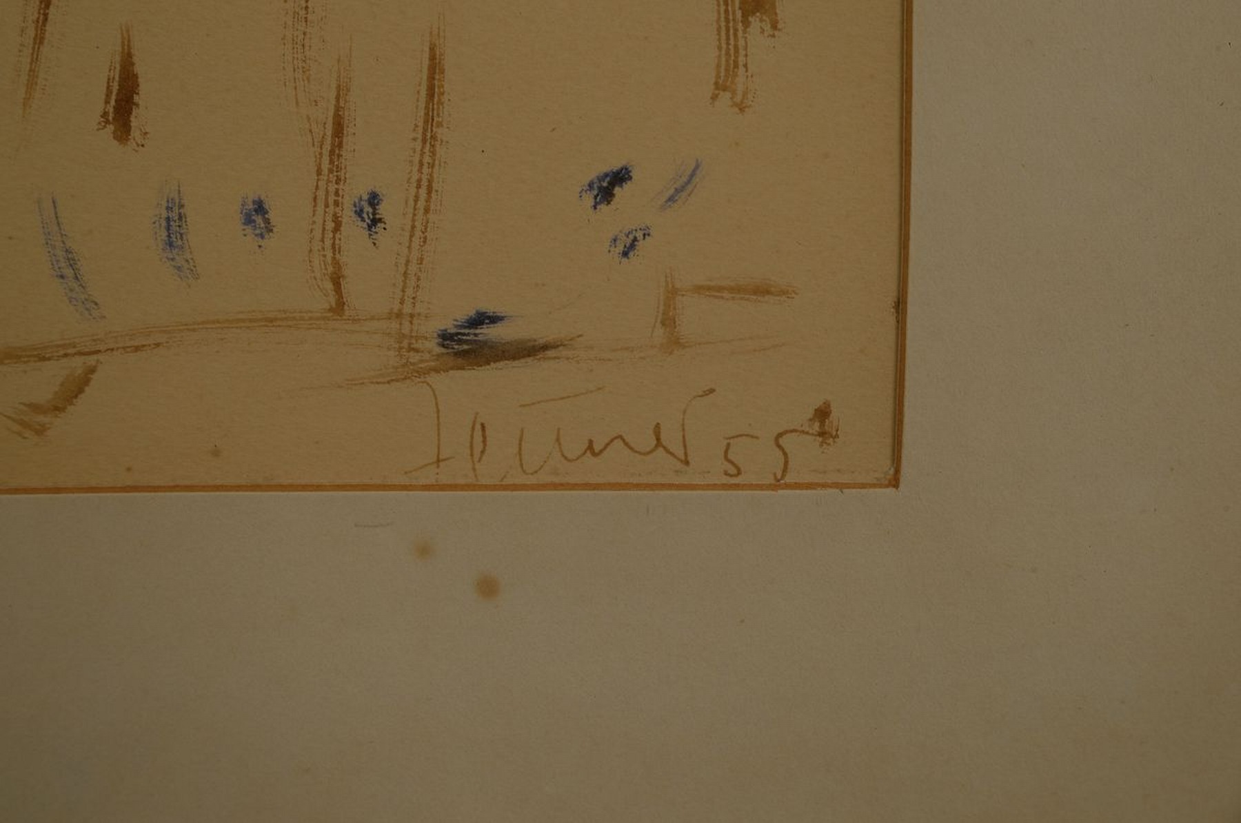 Detail d: Georg Günther Zeuner, 1923 Dresden-2011 Speyer, drei Aquarelle, a. südliche Landschaft mit gelbem Haus, ca. 46 x 34.5 cm PP-Ausschnitt, signiert ...
