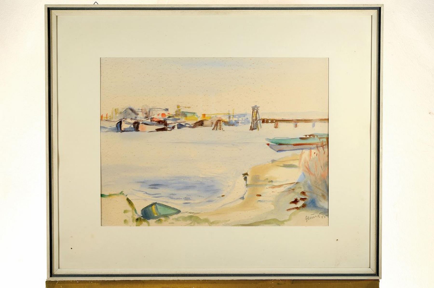 Detail k: Georg Günther Zeuner, 1923 Dresden-2011 Speyer, drei Aquarelle, a. südliche Landschaft mit gelbem Haus, ca. 46 x 34.5 cm PP-Ausschnitt, signiert ...