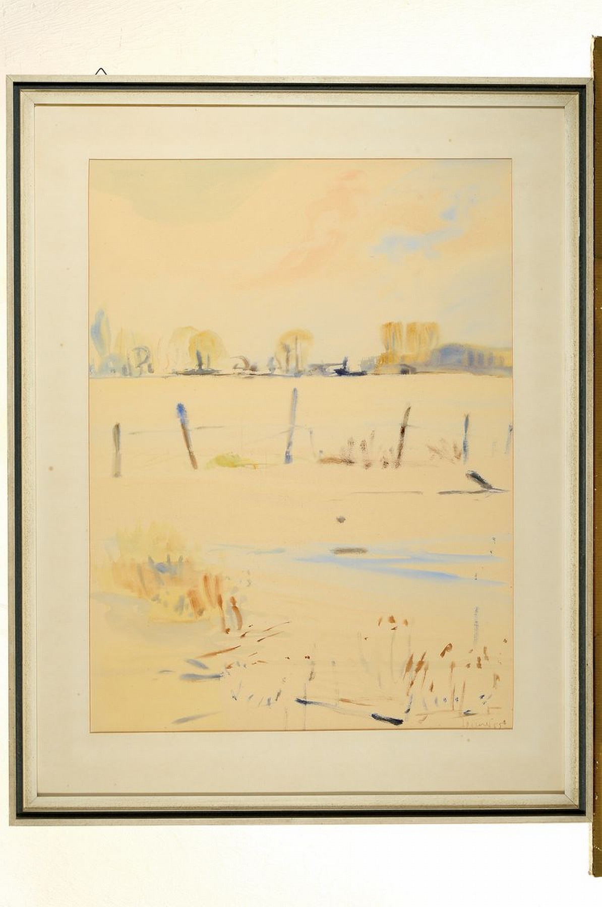 Detail m: Georg Günther Zeuner, 1923 Dresden-2011 Speyer, drei Aquarelle, a. südliche Landschaft mit gelbem Haus, ca. 46 x 34.5 cm PP-Ausschnitt, signiert ...