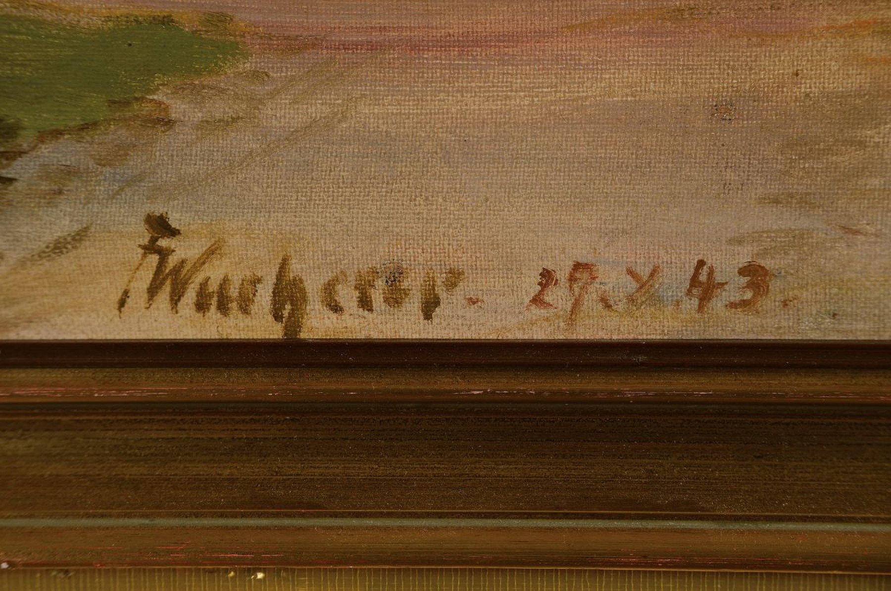 Detail a: Fritz Wucherer, 1873 Basel - 1948 Kronberg, Studium bei Anton Burger, anschließend in Paris, Mitglied der Kronberger Malerkolonie, herbstliche ...