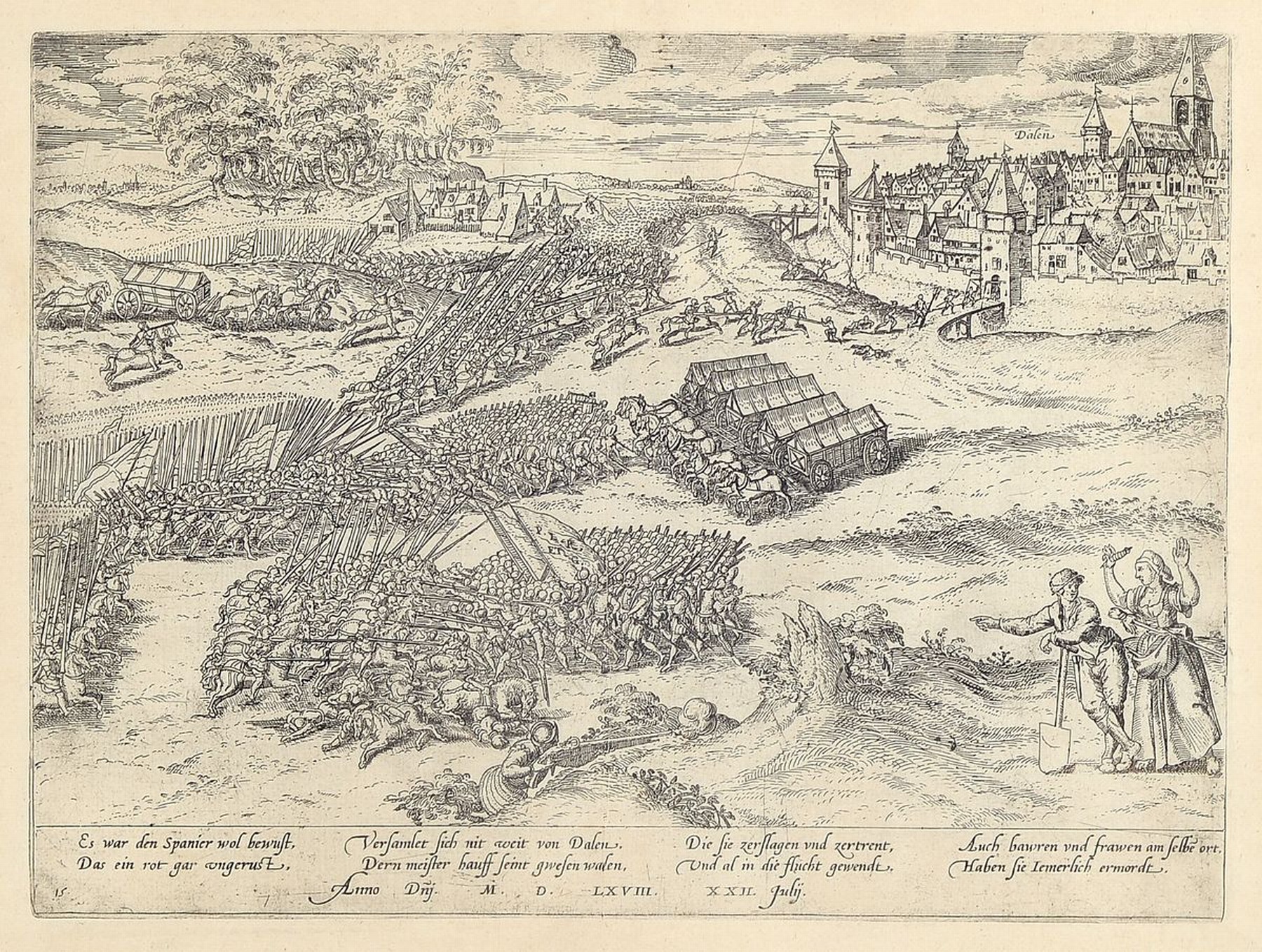 Detail c: 4 Kupferstiche 18. Jh., a. Drei Ansichten von Karlsruhe, Homann, altkoloriert,stockfleckig, ca. 63 x 54 cm, b. Karte von Köln und angrenzende ...