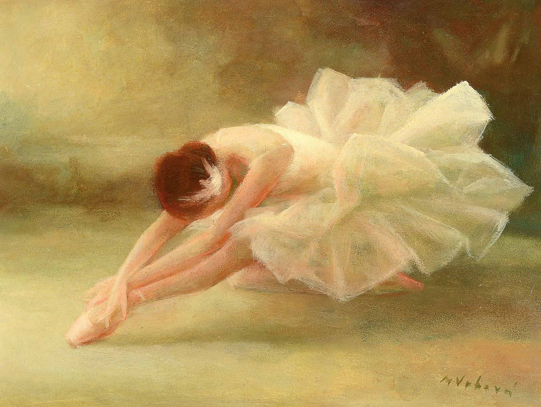Prof. Miloslava Vrobova-Stefkova, 1909-1991, Studium in Prag und Paris, bekannt für Ihre intensive Ballettstudien, hier: "Sterbender ...