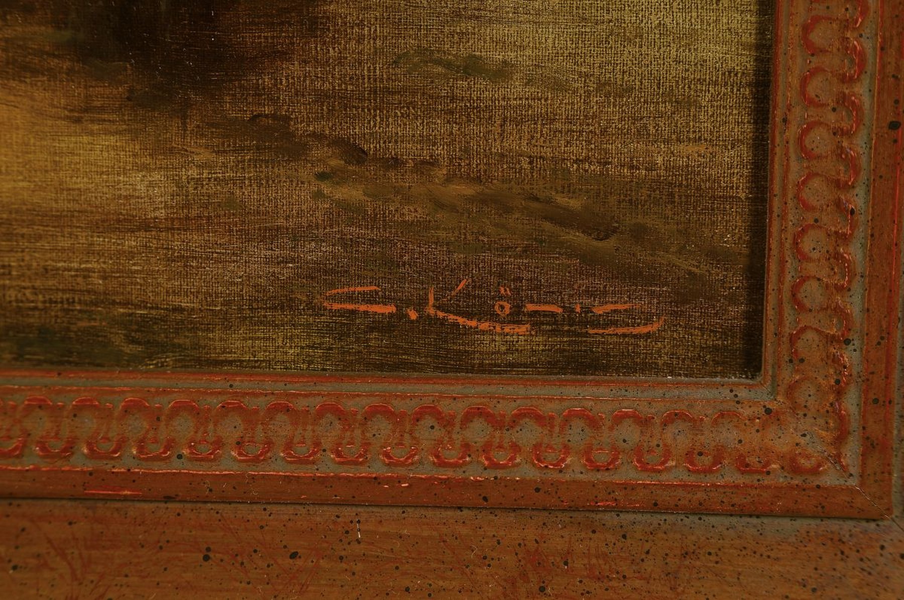 Detail a: Günther König, geb. 1926 Gießen, "Einkehr am Abend", Öl/Platte, signiert, ca. 30 x 40 cm, mit Zertifikat der Galerie Vogel, ...