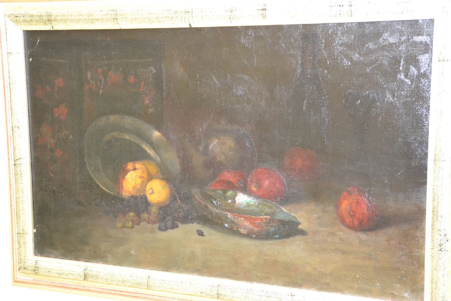 Detail b: Eugene Dekkert, 1865 Stettin - Garmisch 1956, lange Zeit tätig in Schottland, bekannt v.a. für seine Landschaften: seltenes Stillleben nach ...