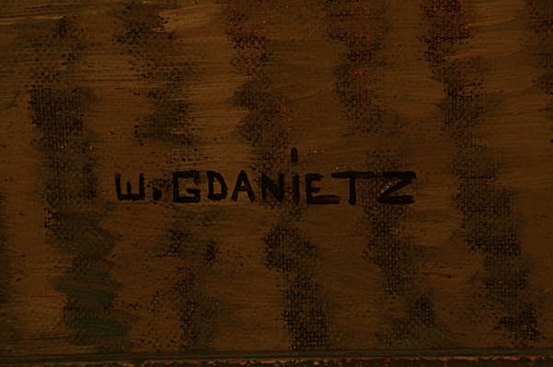 Detail a: Wilhelm Gdanietz, 1893 Mainz-1969 Düsseldorf, Landschafts-, Genre- und Interieurmaler, Studium in Düsseldorf, friesische Bäuerin am Spinnrad, ...
