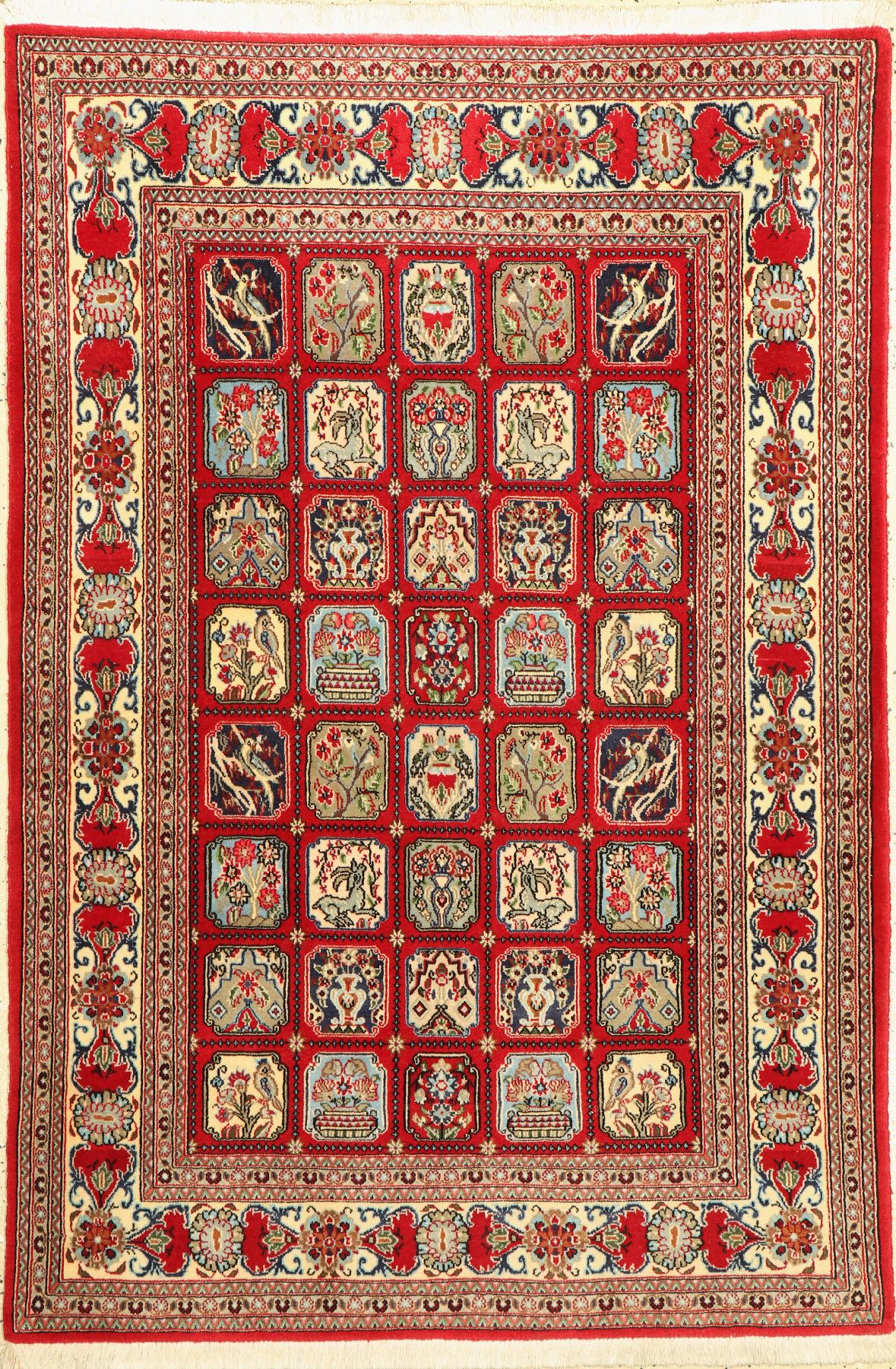 Ghom Kork fein, Persien, ca. 50 Jahre, Korkwolle, ca. 163 x 112 cm, guter Zustand