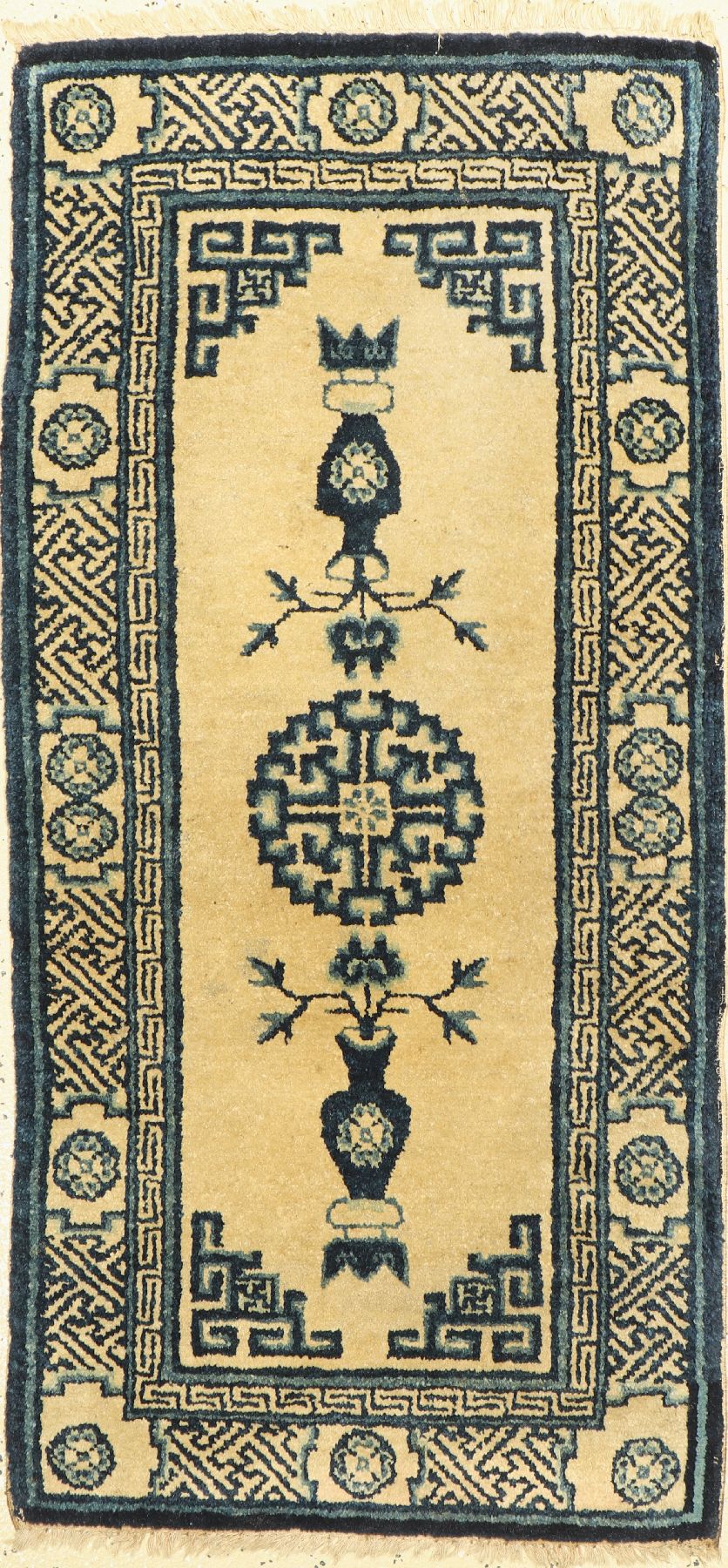 Pao Tow, antik China, um 1920, Wolle auf Baumwolle, ca. 120 x 60 cm, guter Zustand, verschmutzt
