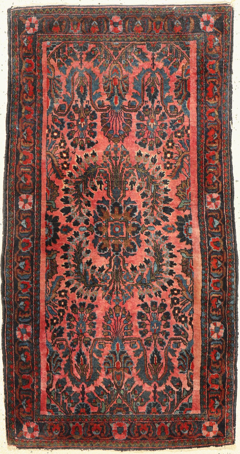 Us Re-Import Keschan antik, Persien, um 1920, Korkwolle, ca. 128 x 70 cm, guter Zustand, Gebrauchsspuren an den Rändern