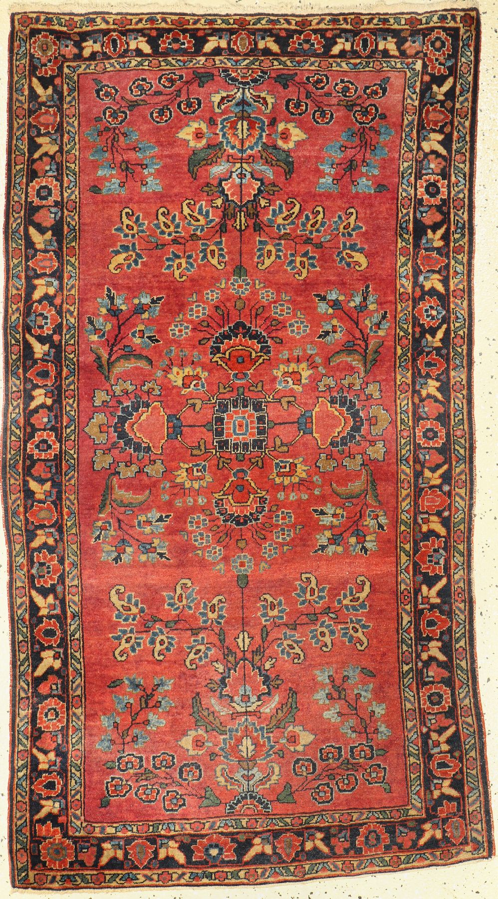 Antiker Sarogh Mohajeran, Persien, um 1920,Wolle auf Baumwolle, ca. 150 x 80 cm, MittlereGebrauchsspuren