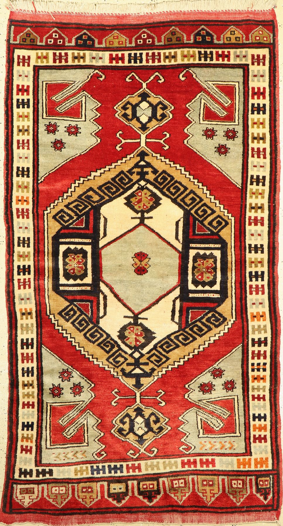 Karapinar alt, Türkei, um 1960, Wolle auf Wolle, ca. 205 x 115 cm, Leichte Gebrauchsspuren