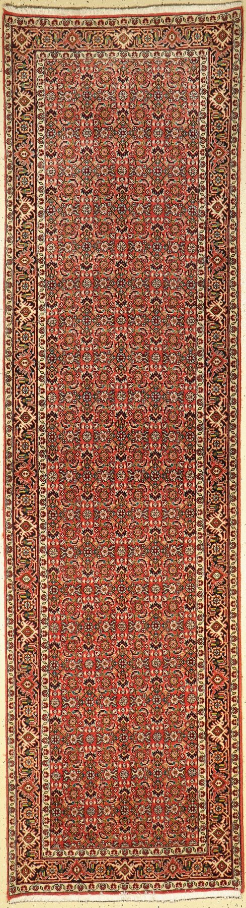 Bidjar, Persien, ca. 40 Jahre, Wolle auf Baumwolle, ca. 302 x 82 cm, guter Zustand