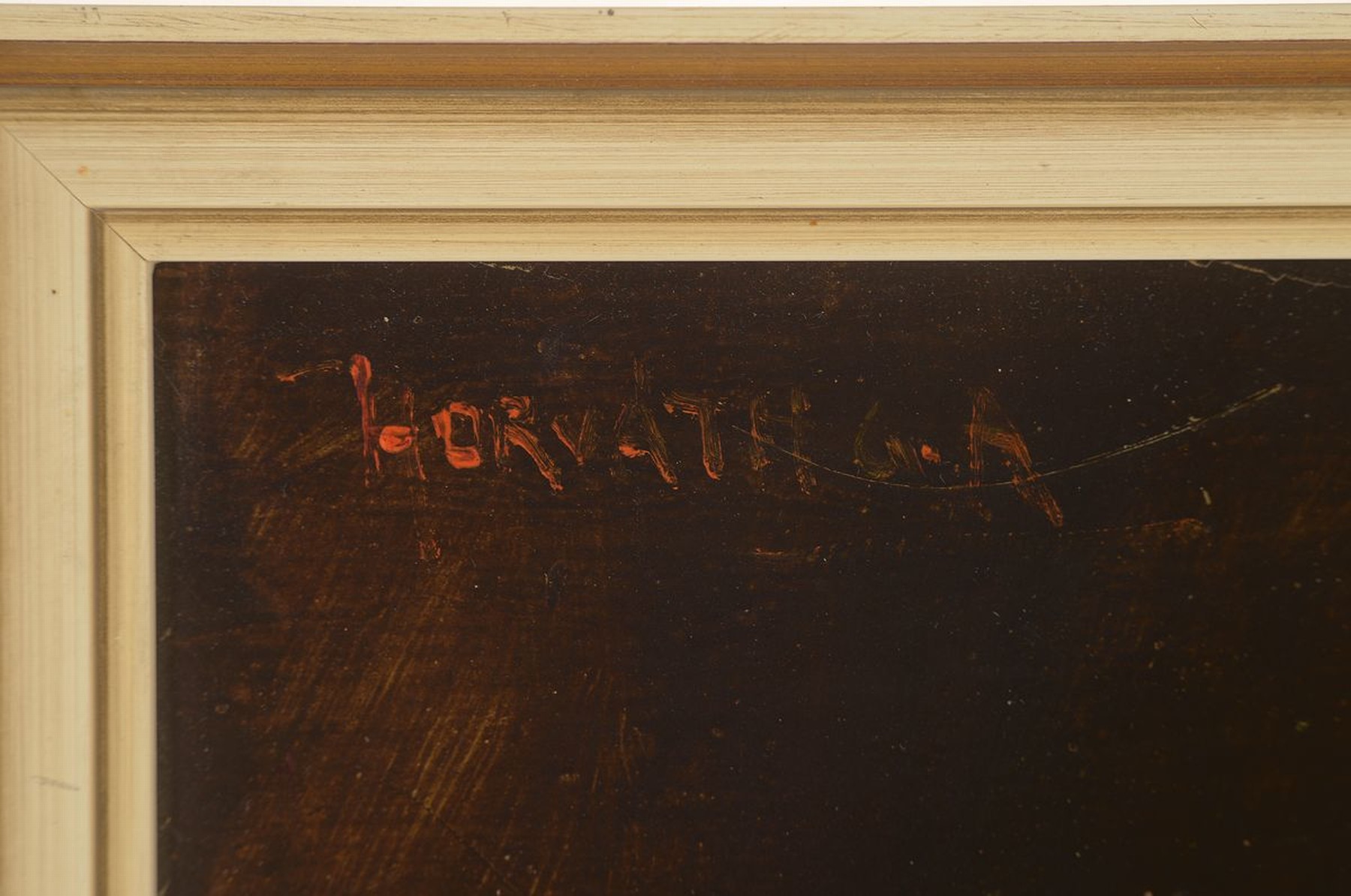 Detail a: Andor G. Horvath, 1876 Budapest-1966, Dame, die sich ihre Zigarette an einer Lampe anzündet, Öl/Malkarton, links oben signiert, ca. 39x48cm, R. ca. ...