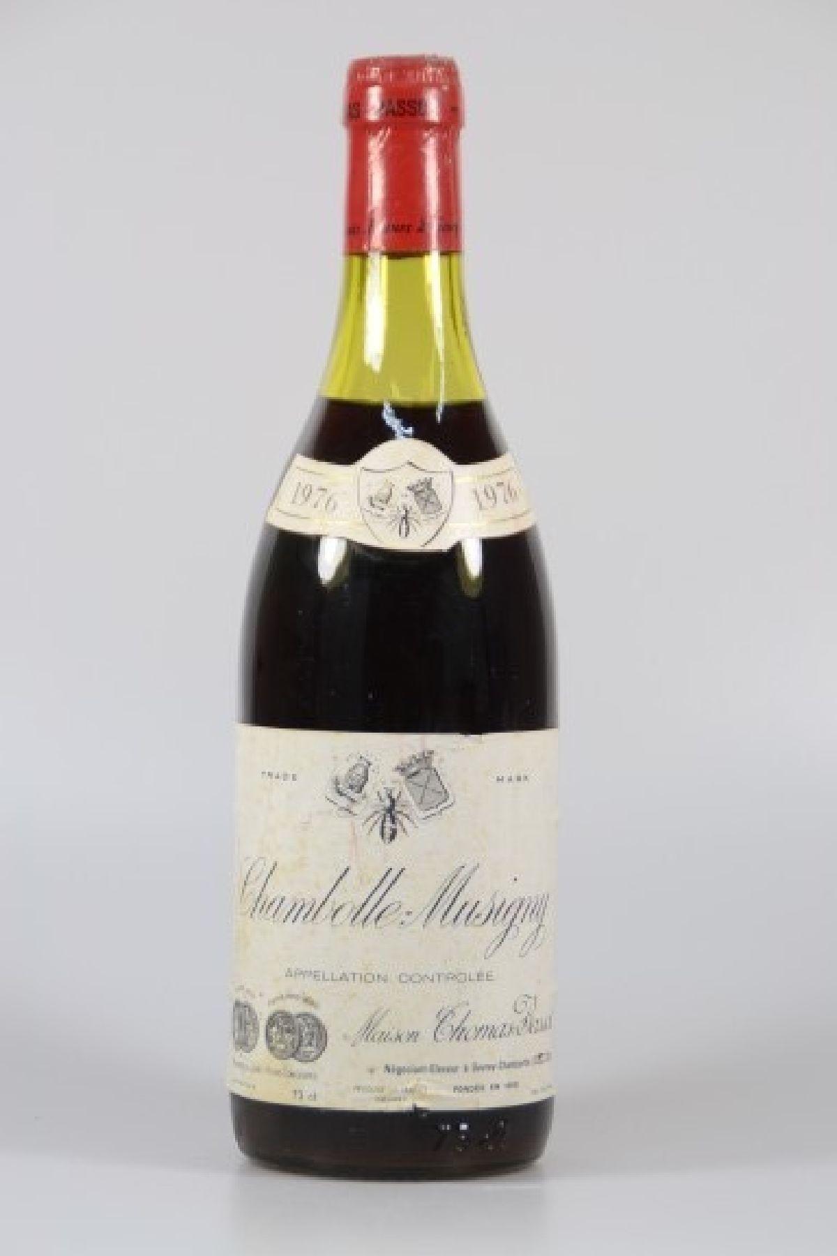 Detail a: 1 Flasche 1976 Chambolle Musigny, appellation controlee, Maison Thomas Bassot, 73cl, into shoulder, orig. verkorkt und unverkostet