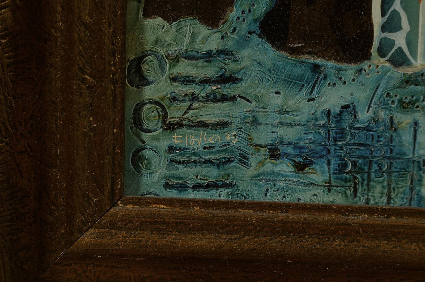 Detail a: Gerd Flösser, 1936-2000 Gorxheimertal, Ohne Titel, phantastischer Realismus, Öl auf Holz, links unten signiert und dat. 70,ca. 38x33cm, R. ca. ...