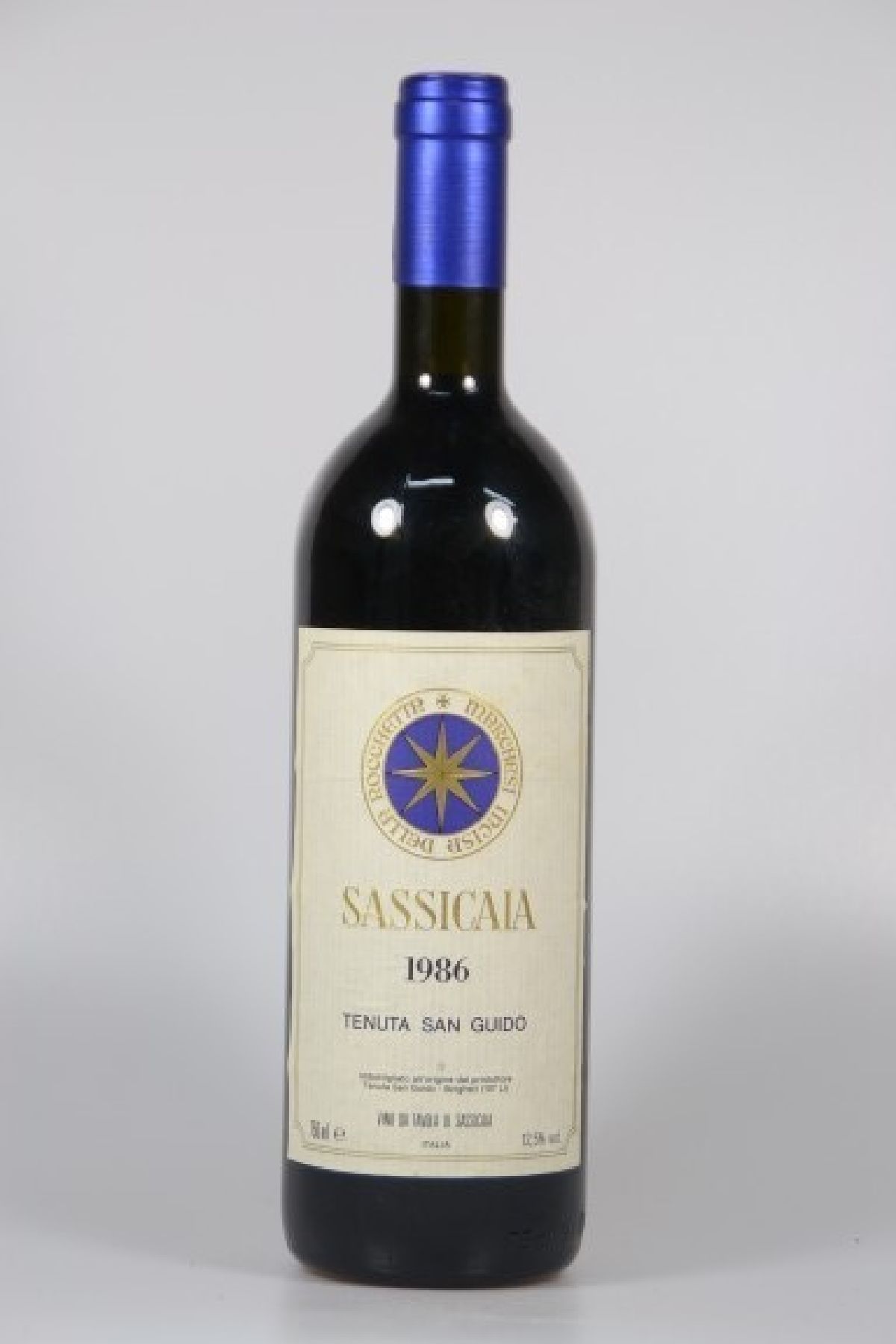 1 Flasche Sassicaia, 1986, Tenuta San Guido, 75cl, Füllstand mid shoulder, unverkostet