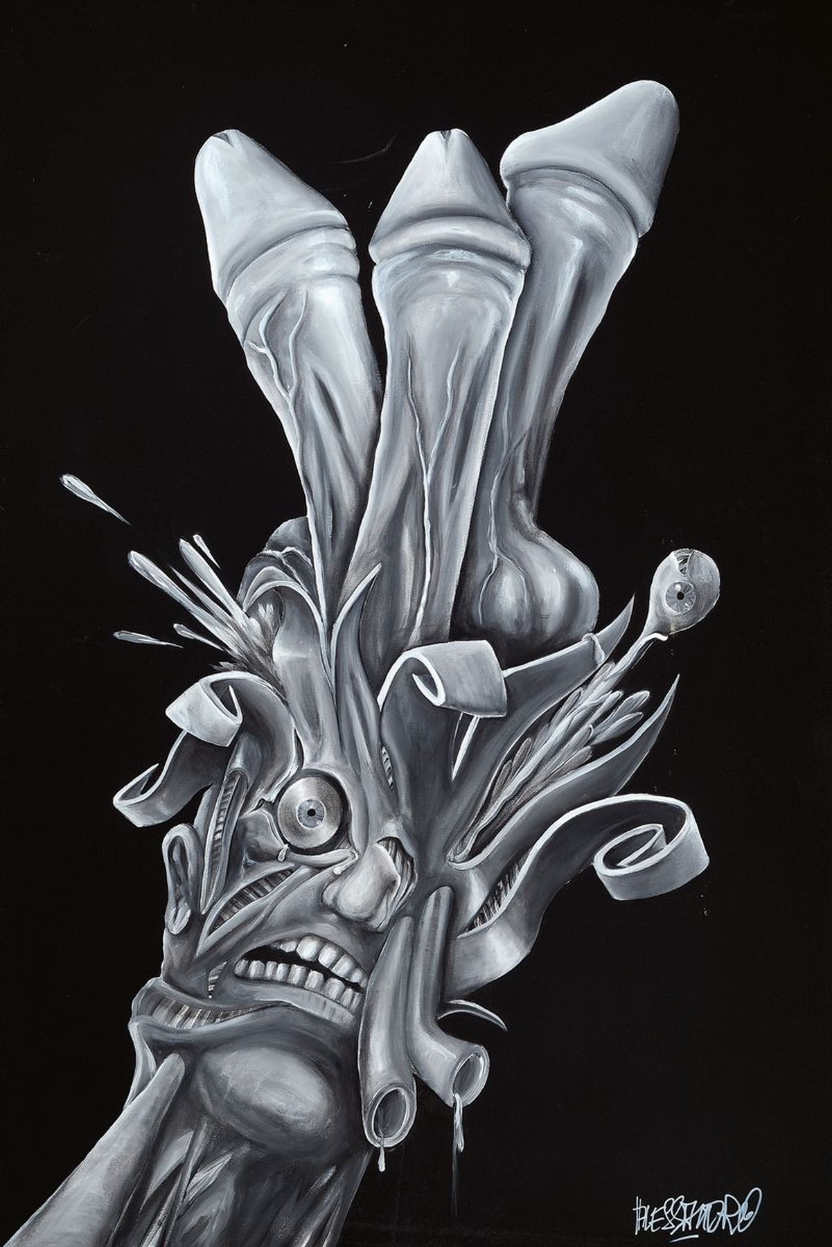 Alessandro von Dungen, zeitgenössischer Künstler aus Mannheim, Acryl/Lwd, re. u. signiert, ca. 80 x 140 cm