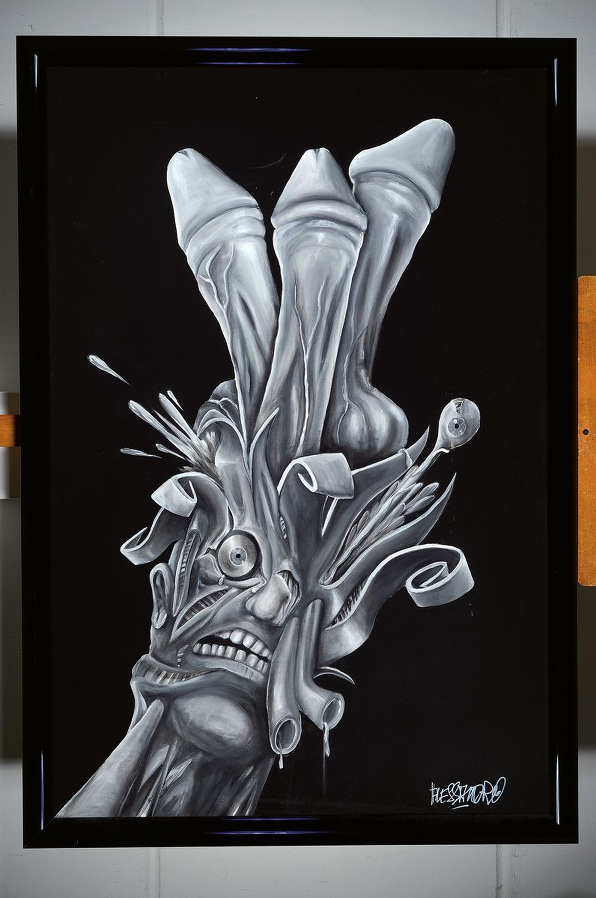Detail k: Alessandro von Dungen, zeitgenössischer Künstler aus Mannheim, Acryl/Lwd, re. u. signiert, ca. 80 x 140 cm