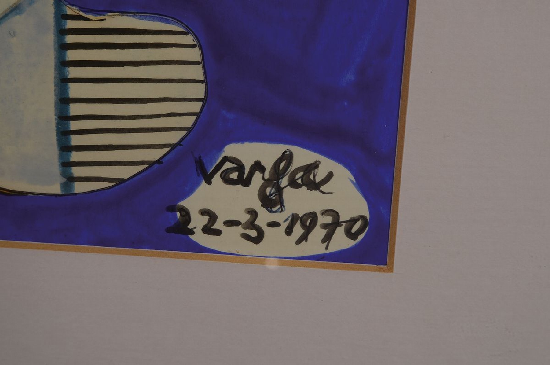Detail a: Ferenc Varga,1906-1989, war ein ungarisch- französischer Maler, Graphiker und Bildhauer, Hier: Collage und Aquarell, re. u. handsigniert und dat. ...