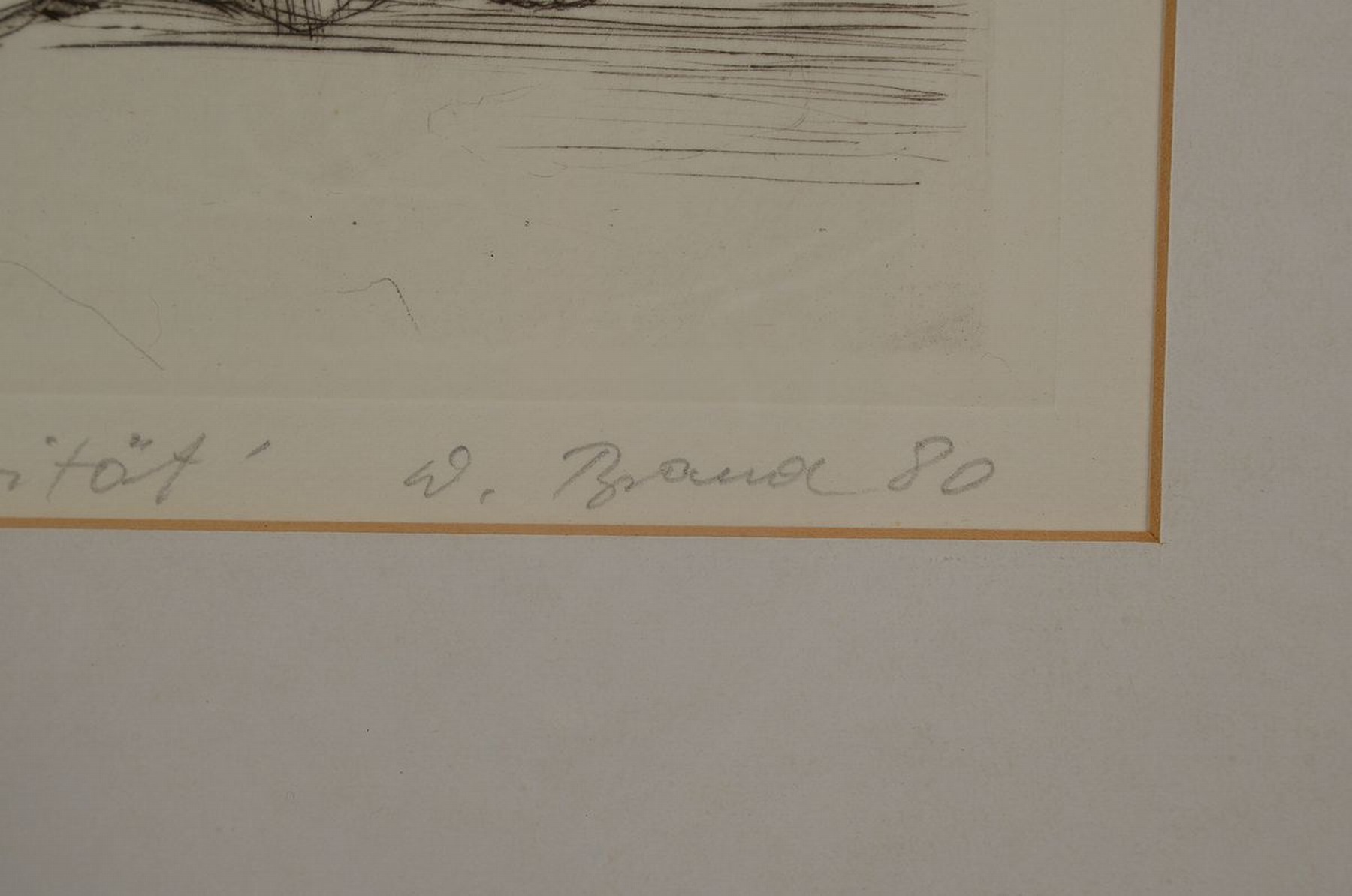 Detail d: Werner Brand, 1933-2021, 2 Radierungen: 1x Solidarität, bez. e.a., signiert, betitelt und dat. 80, ca. 26x20cm, PP, u.Gl., R. ca. 50x41cm, 1x ...