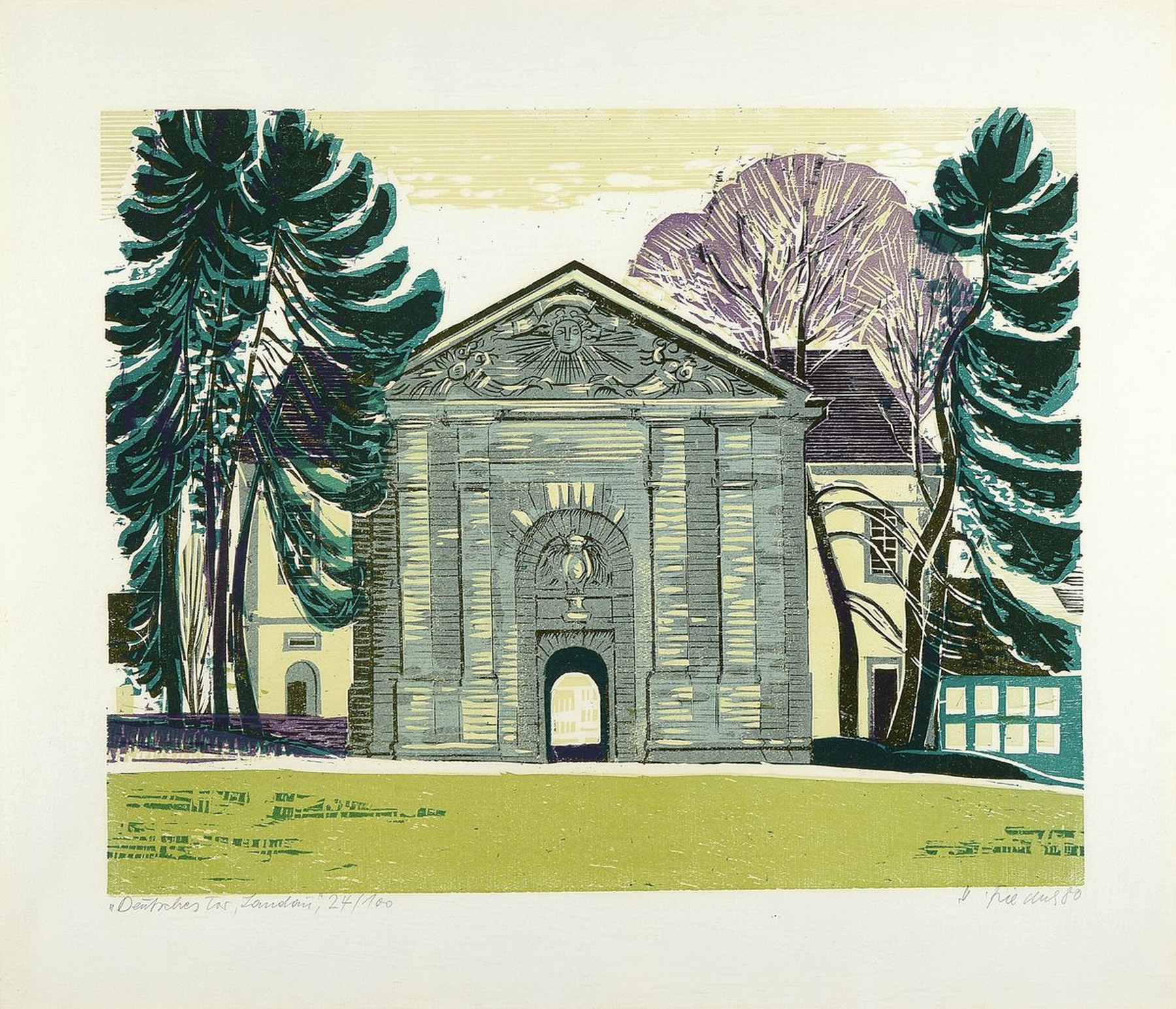 Detail e: Heinz Friedrich, 1924 Schwetzingen-2018, 2 Farbholzschnitte, 1x Amrum/Abendstimmung, signiert, dat. 89, betitelt, ca. 32x47cm, u.Gl., R. ca. 50x60cm, ...