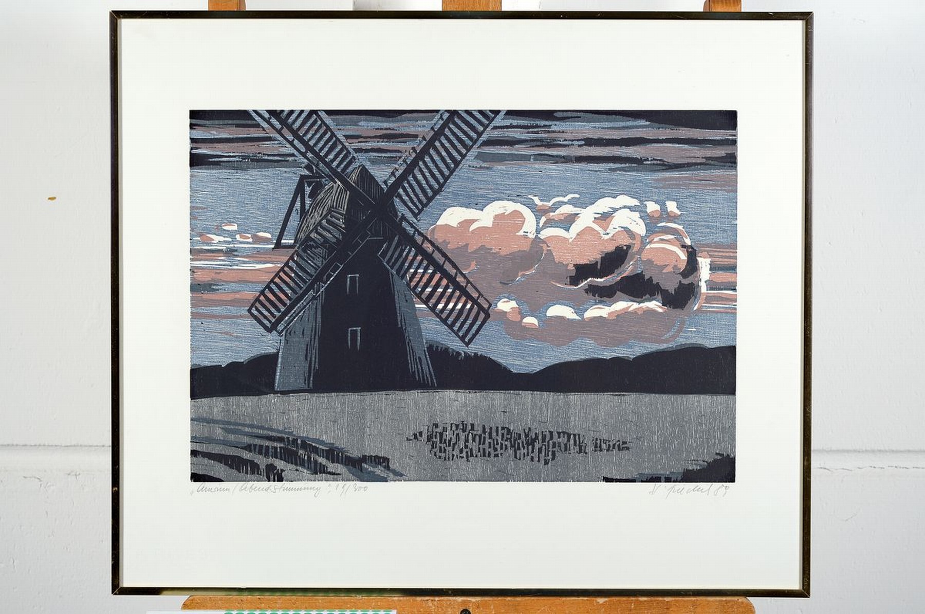Detail k: Heinz Friedrich, 1924 Schwetzingen-2018, 2 Farbholzschnitte, 1x Amrum/Abendstimmung, signiert, dat. 89, betitelt, ca. 32x47cm, u.Gl., R. ca. 50x60cm, ...
