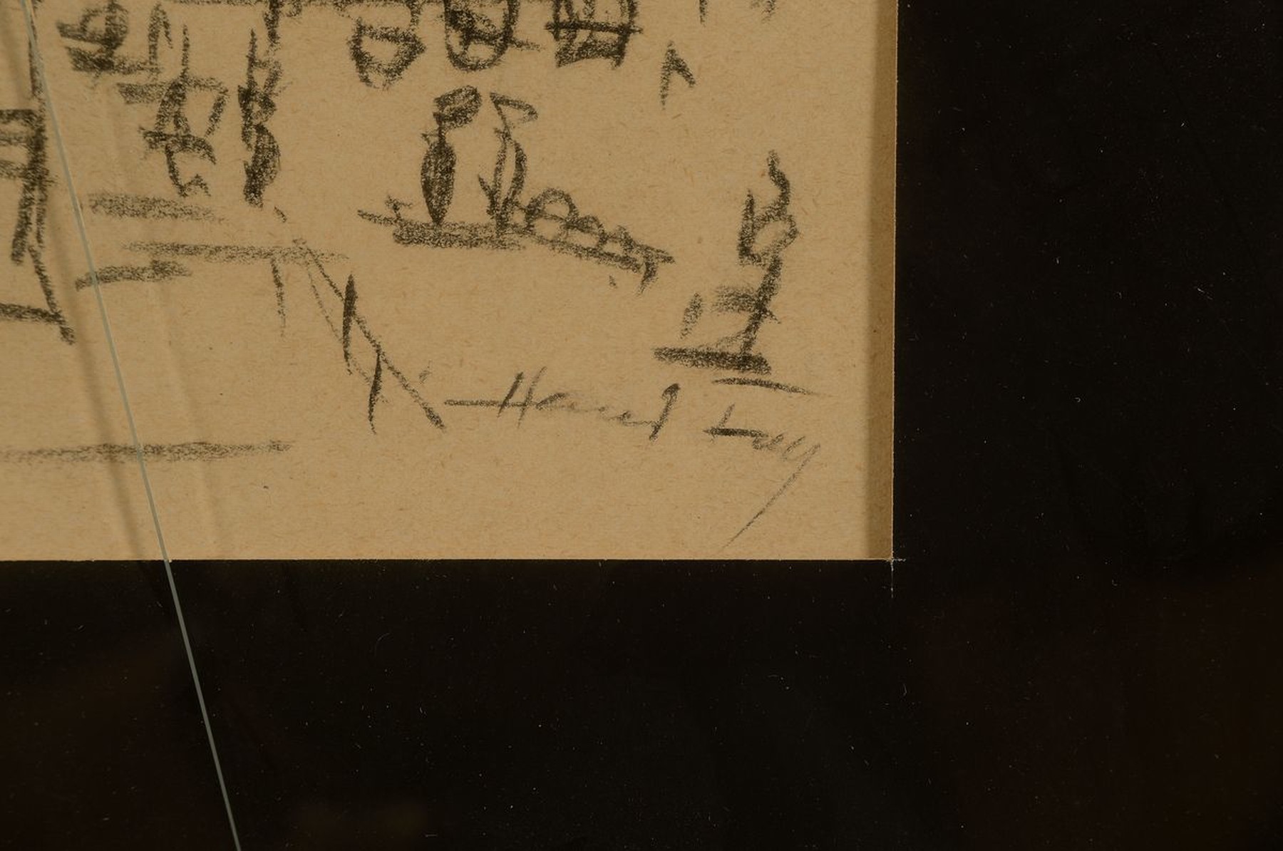 Detail a: Hanns Fay, 1888 Frankenthal-1957 Neustadt, 3 Zeichnungen: 1x Bacchant über Kirche, Tuschfeder auf Papier, signiert, ca. 13x14cm, PP, u.Gl., R. ca. ...