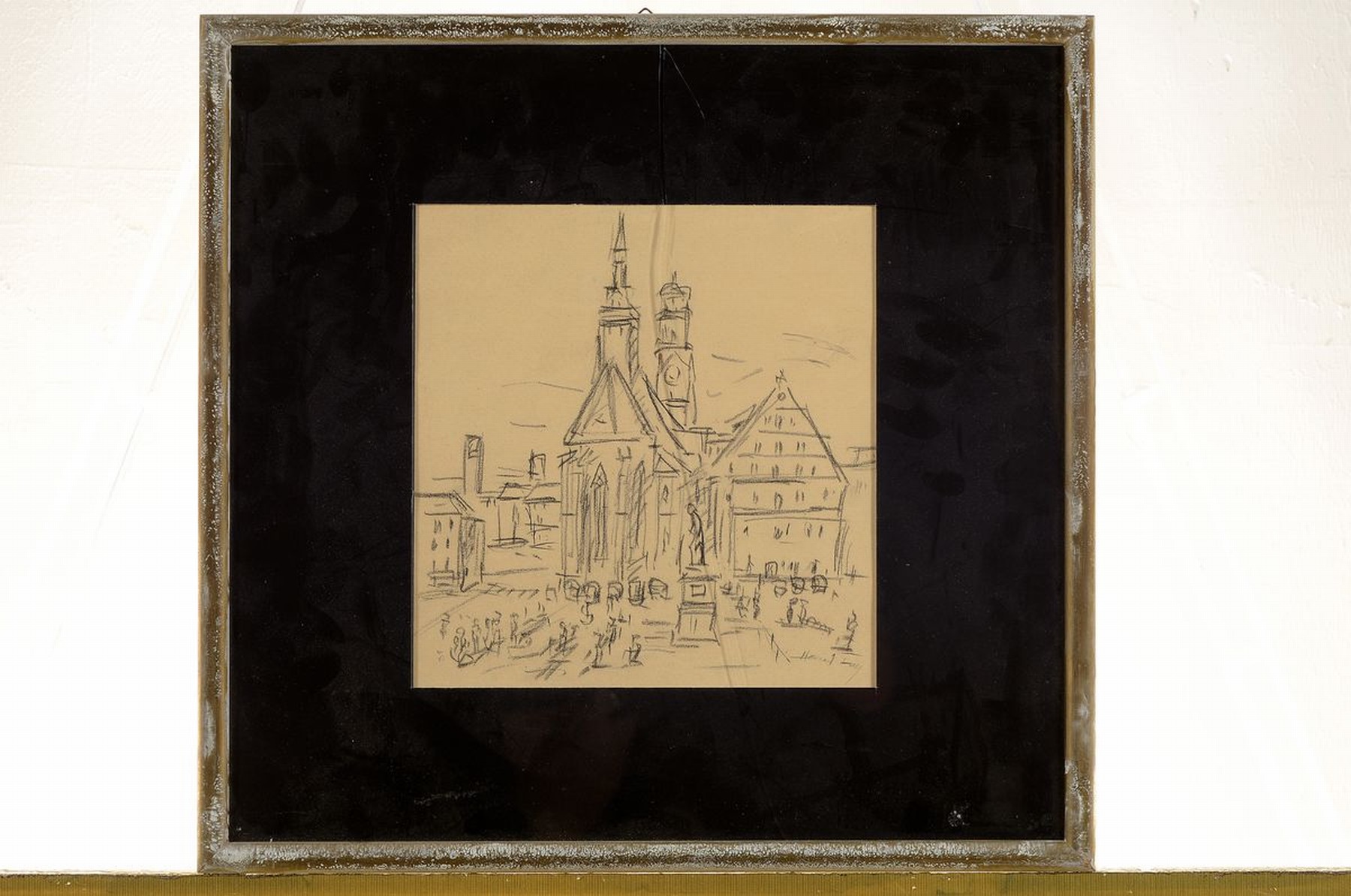 Detail k: Hanns Fay, 1888 Frankenthal-1957 Neustadt, 3 Zeichnungen: 1x Bacchant über Kirche, Tuschfeder auf Papier, signiert, ca. 13x14cm, PP, u.Gl., R. ca. ...