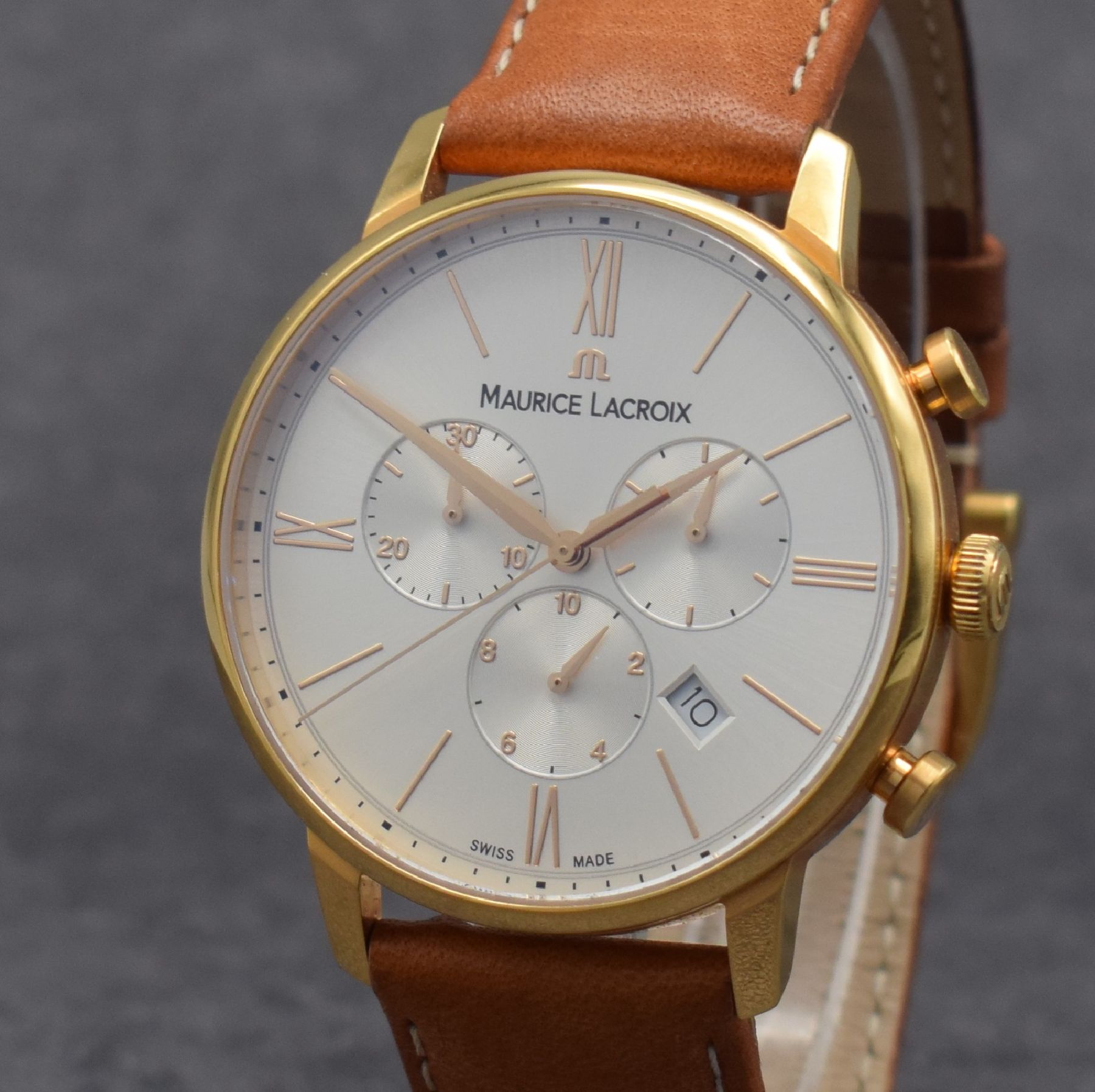 Detail a: MAURICE LACROIX Armbandchronograph Eliros, quarz, Schweiz um 2018, Ref. EL1098, verg. Geh. inkl. orig. Lederband m. verg. orig. Dornschl., ...