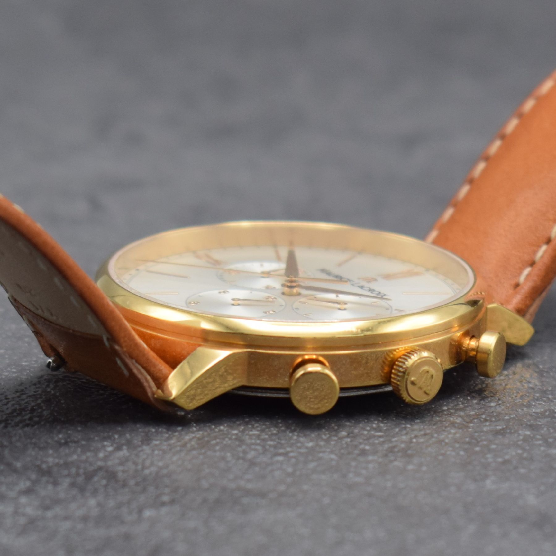 Detail c: MAURICE LACROIX Armbandchronograph Eliros, quarz, Schweiz um 2018, Ref. EL1098, verg. Geh. inkl. orig. Lederband m. verg. orig. Dornschl., ...