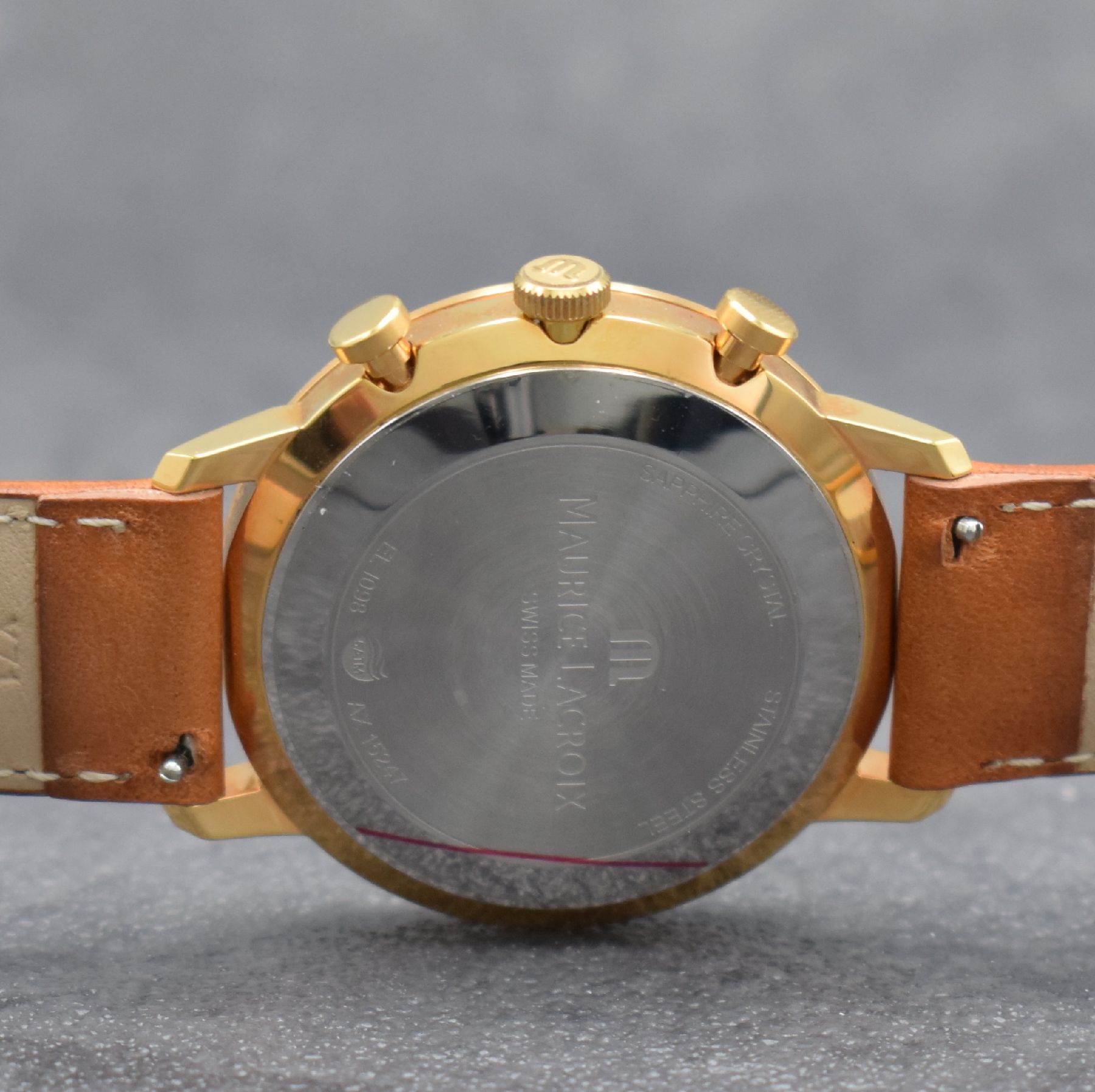 Detail d: MAURICE LACROIX Armbandchronograph Eliros, quarz, Schweiz um 2018, Ref. EL1098, verg. Geh. inkl. orig. Lederband m. verg. orig. Dornschl., ...