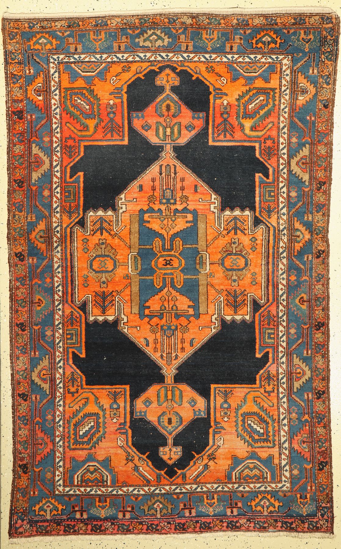 Hamadan alt, Persien, um 1930, Wolle auf Baumwolle, ca. 210 x 130 cm, Mittlere Gebrauchsspuren