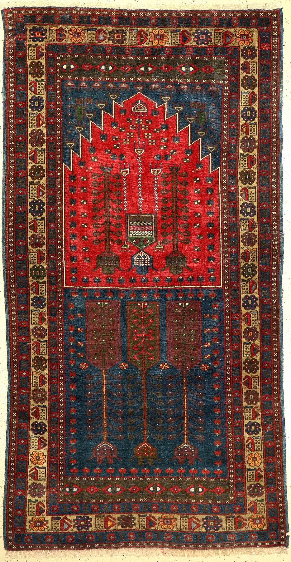 Taspinar alt, Türkei, um 1960, Wolle auf Wolle, ca. 207 x 110 cm, guter Zustand, kleineBeschädigung am Rand