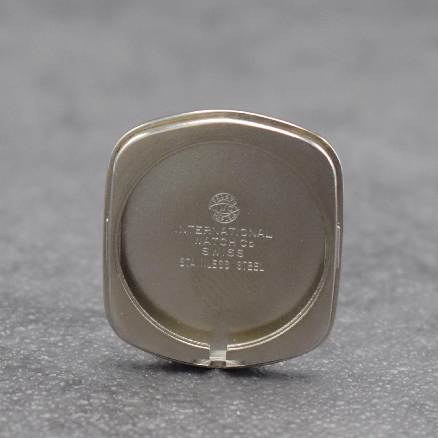 Detail f: IWC seltene Armbanduhr Da Vinci Line SL in Stahl, Handaufzug, Schweiz um 1973, 2-teil. Geh. inkl. orig. Gliederband, Boden aufgedr., schwarzes ...