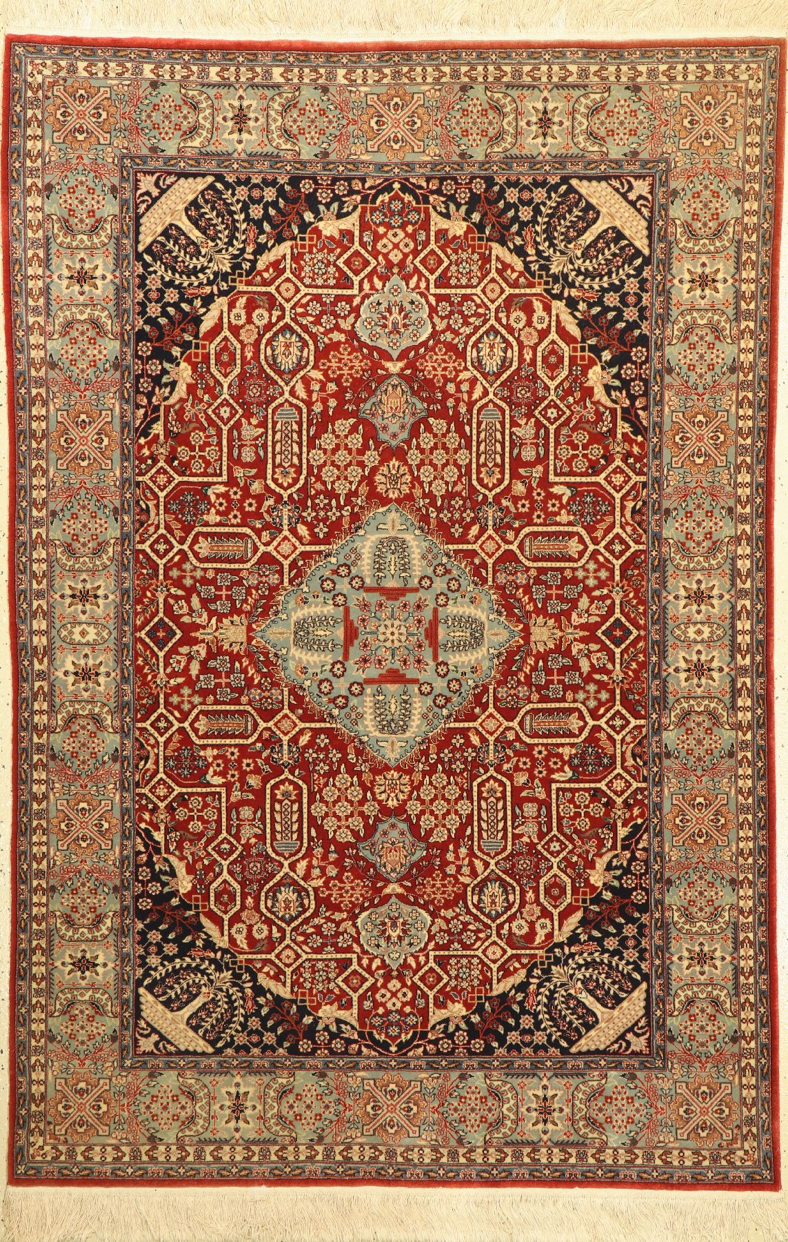 Nain fein, China, ca. 50 Jahre, Korkwolle mit Seide, ca. 168 x 127 cm, guter Zustand