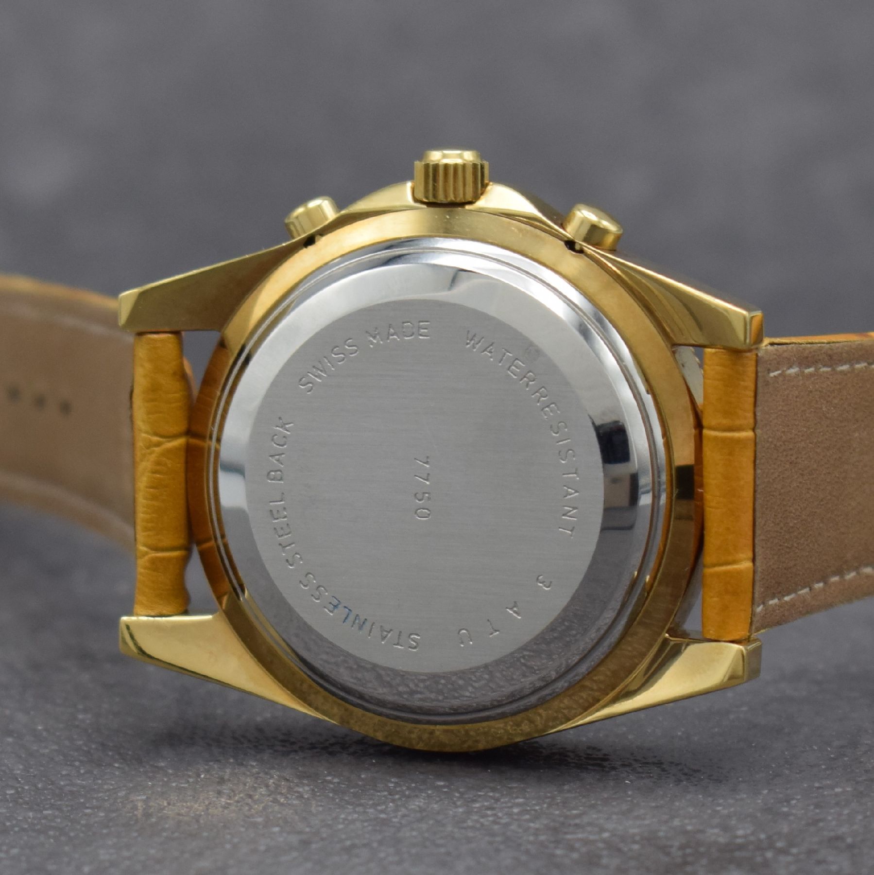 Detail d: GUINAND Herrenarmbanduhr mit Chronograph, Schweiz um 2000, Automatik, verg. Geh., Stahlboden aufgedr., Krone geschr., eins. drehb. Lünette m. ...