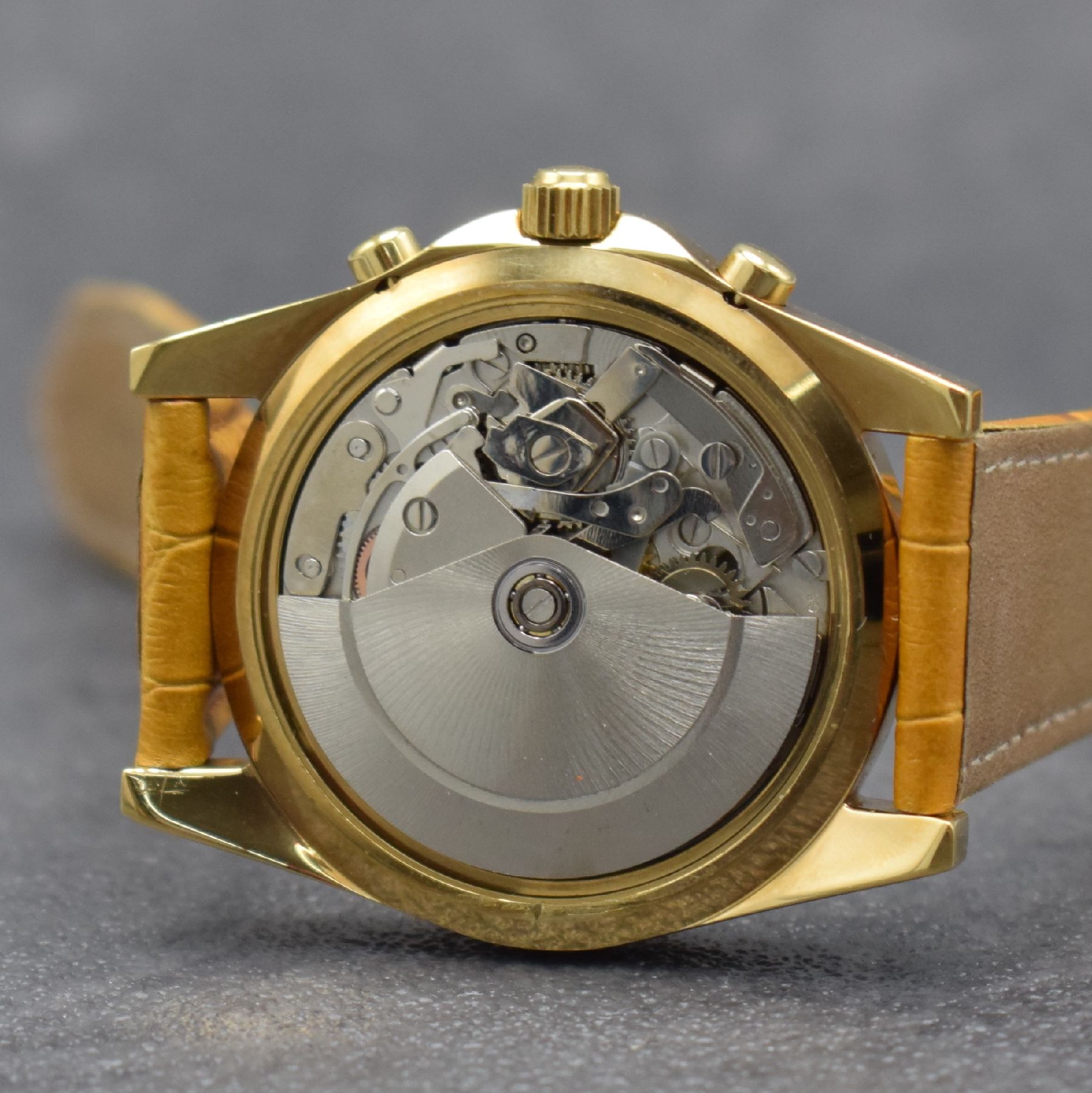 Detail e: GUINAND Herrenarmbanduhr mit Chronograph, Schweiz um 2000, Automatik, verg. Geh., Stahlboden aufgedr., Krone geschr., eins. drehb. Lünette m. ...