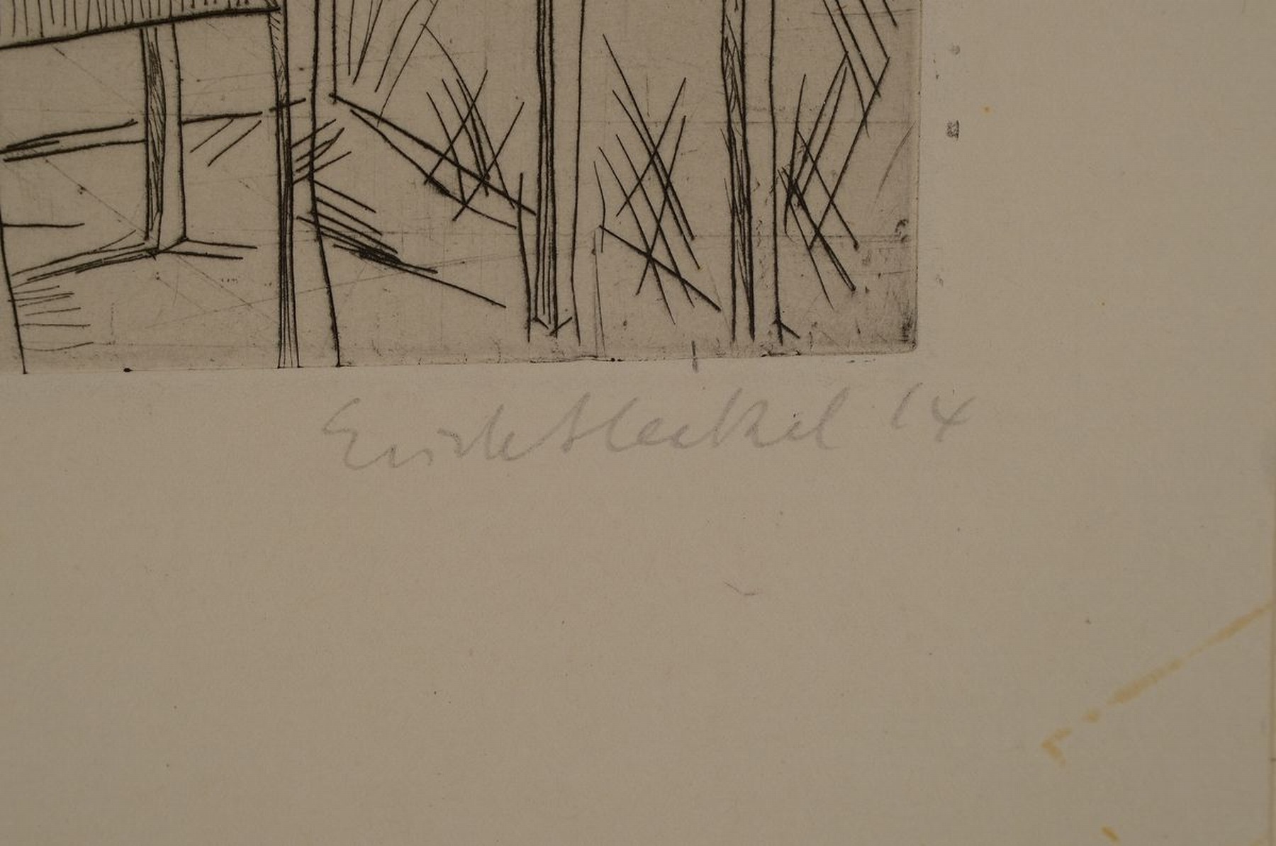 Detail a: Erich Heckel, 1883 Döbeln/Sachsen-1970 Radolfzell, Der Irre, Kaltnadelradierung ausserhalb der Auflage, 40er Auflage für den Verlag Fritz ...