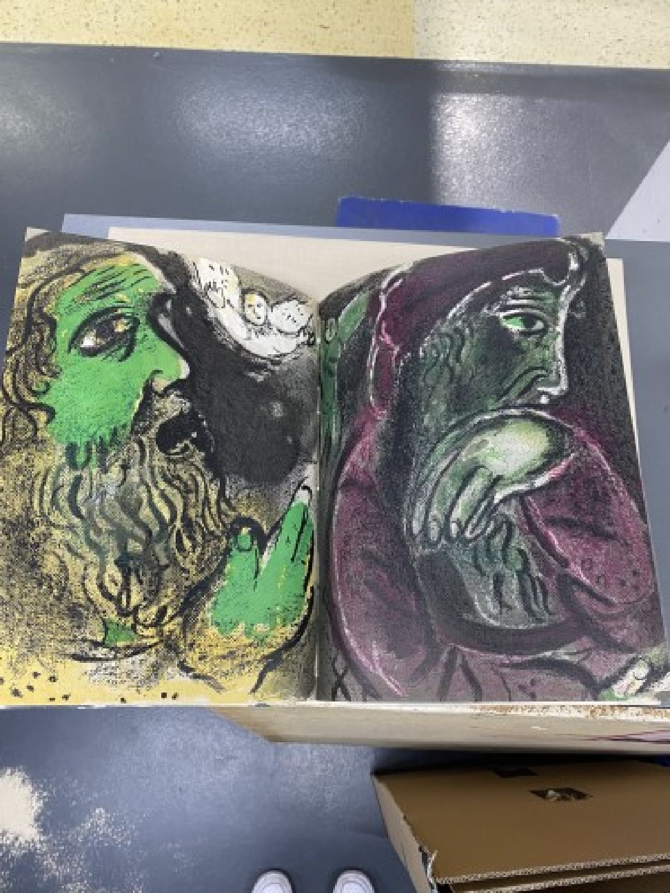 Detail a: Marc Chagall, 1887-1985, Dessins pour la bible, Verve No. 37-38, Paris 1960, Hardcover, mit 24 Original-Farblithographien von Marc Chagall, Erste ...
