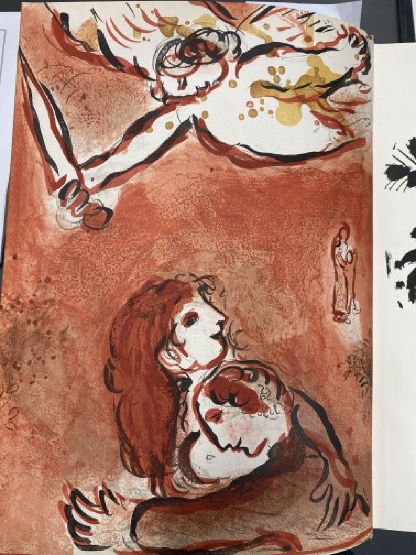 Detail b: Marc Chagall, 1887-1985, Dessins pour la bible, Verve No. 37-38, Paris 1960, Hardcover, mit 24 Original-Farblithographien von Marc Chagall, Erste ...