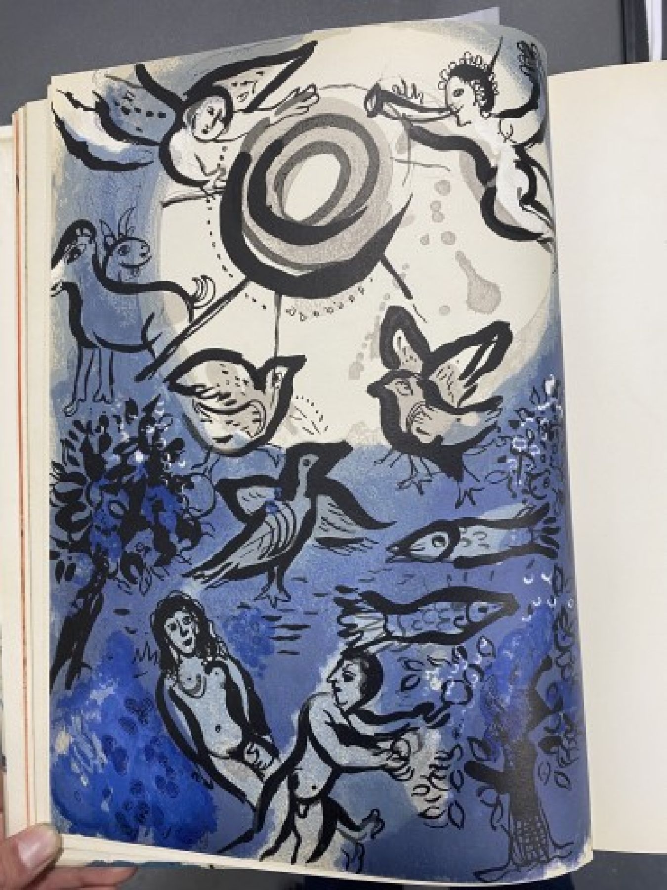 Detail e: Marc Chagall, 1887-1985, Dessins pour la bible, Verve No. 37-38, Paris 1960, Hardcover, mit 24 Original-Farblithographien von Marc Chagall, Erste ...