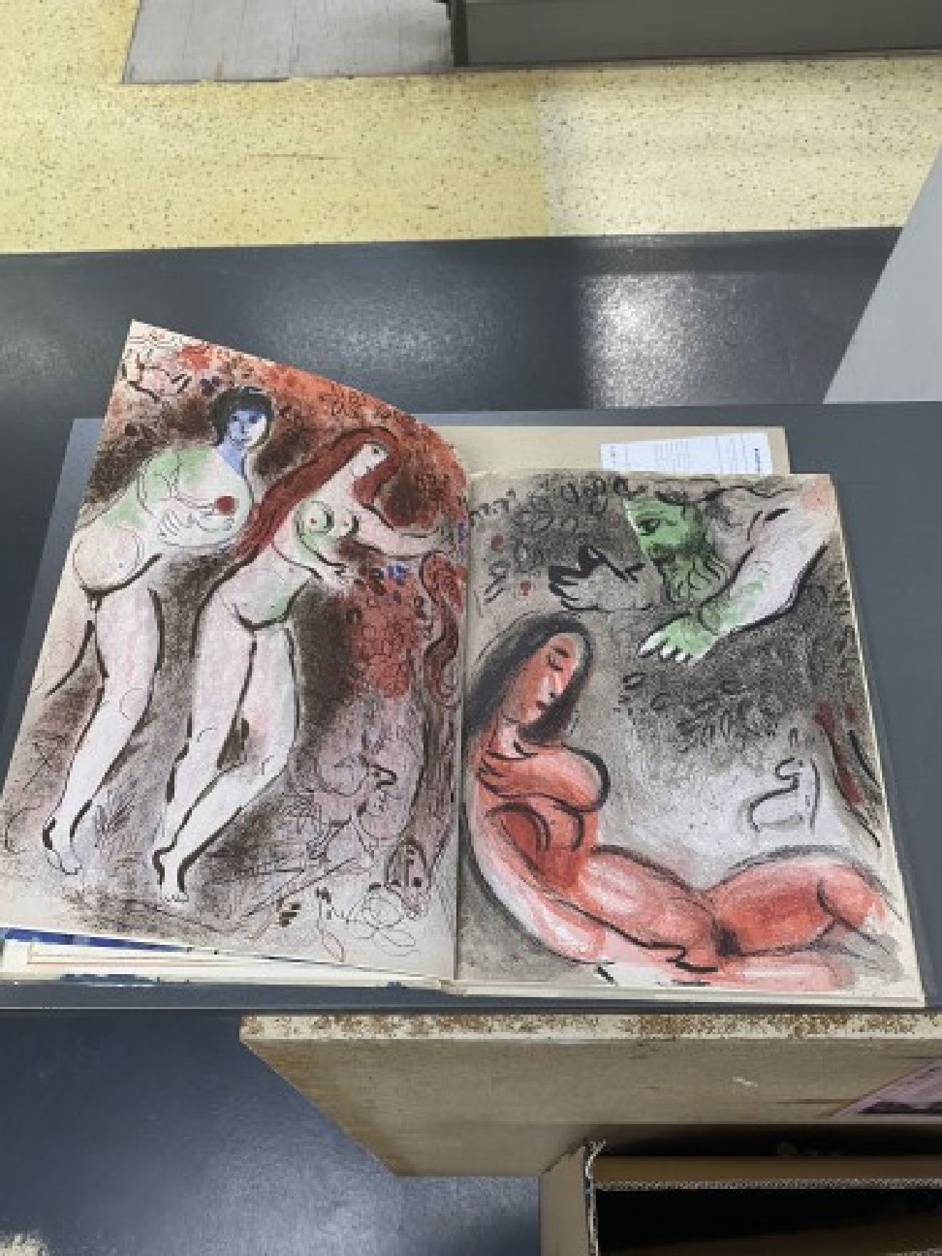 Detail f: Marc Chagall, 1887-1985, Dessins pour la bible, Verve No. 37-38, Paris 1960, Hardcover, mit 24 Original-Farblithographien von Marc Chagall, Erste ...