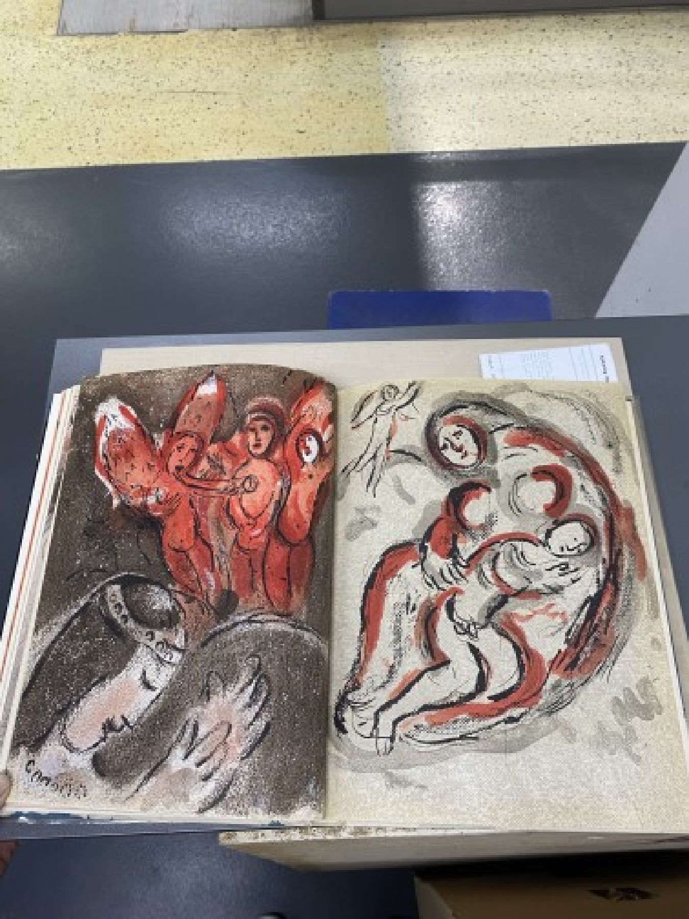 Detail j: Marc Chagall, 1887-1985, Dessins pour la bible, Verve No. 37-38, Paris 1960, Hardcover, mit 24 Original-Farblithographien von Marc Chagall, Erste ...