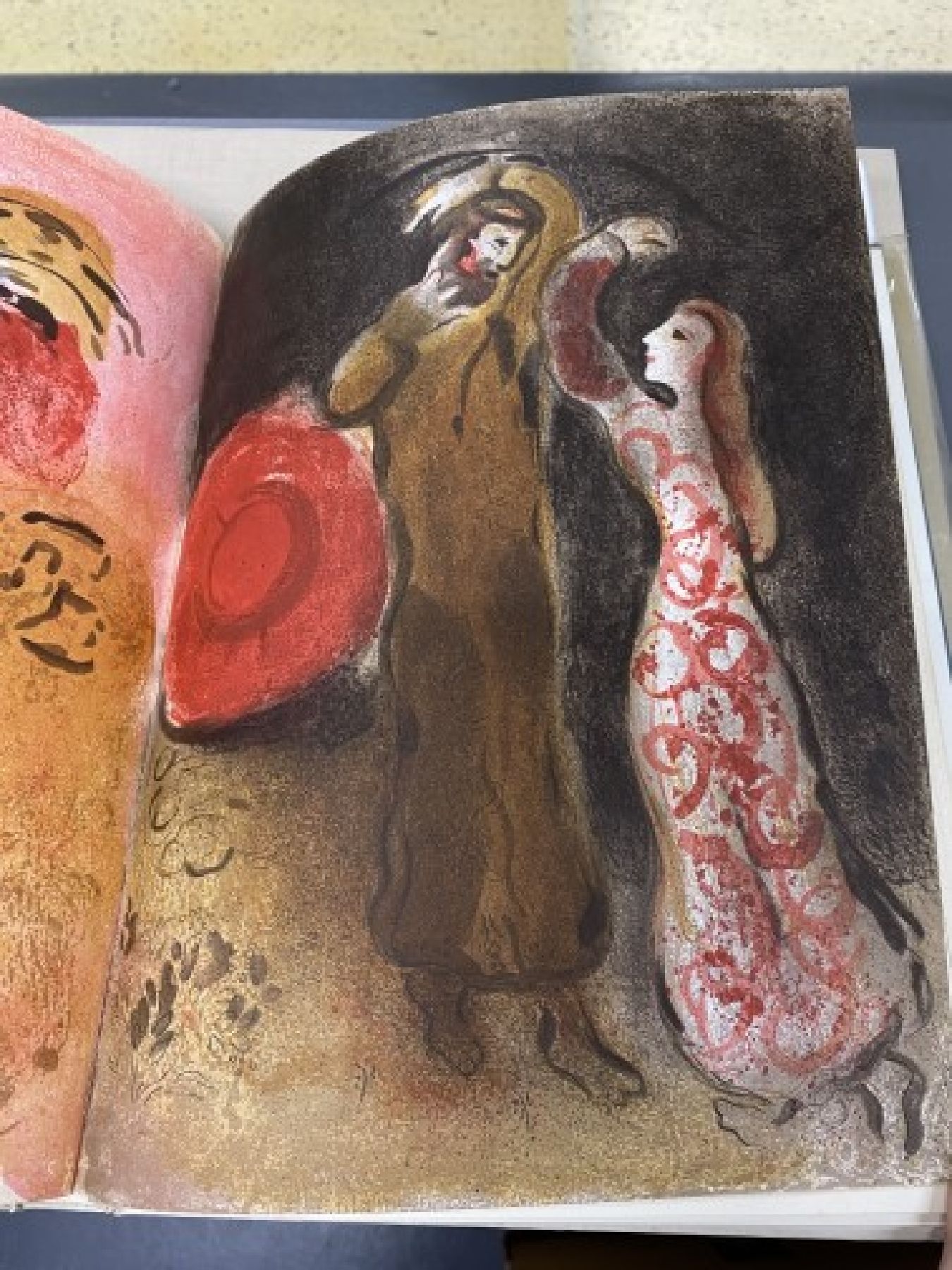 Detail p: Marc Chagall, 1887-1985, Dessins pour la bible, Verve No. 37-38, Paris 1960, Hardcover, mit 24 Original-Farblithographien von Marc Chagall, Erste ...